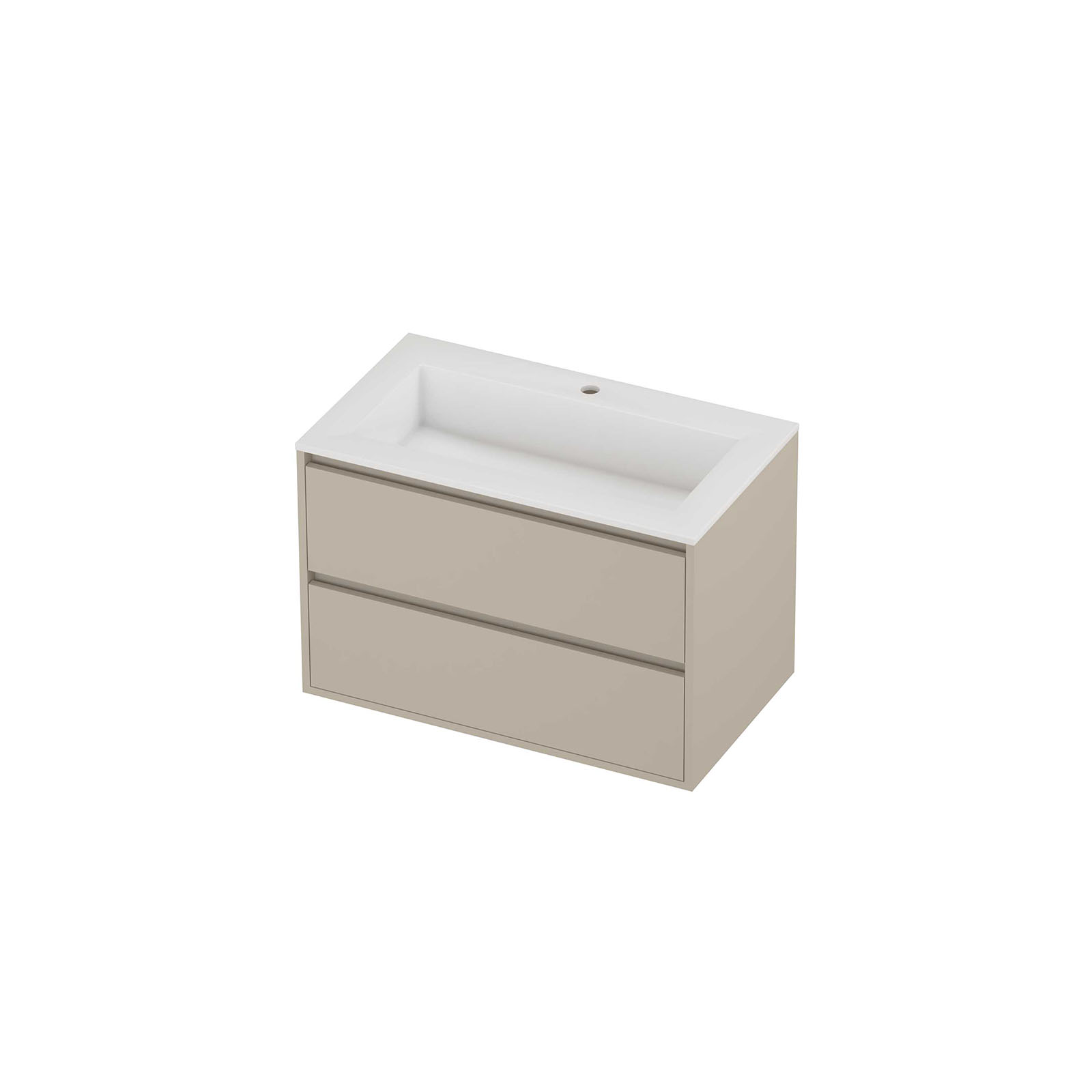 Proline Set polystone Elegant wast. met 1 krgt. en onderk. greepl. 2 la sym. in kader AGWE801SL Glans wit/Soft linen 80x46x54