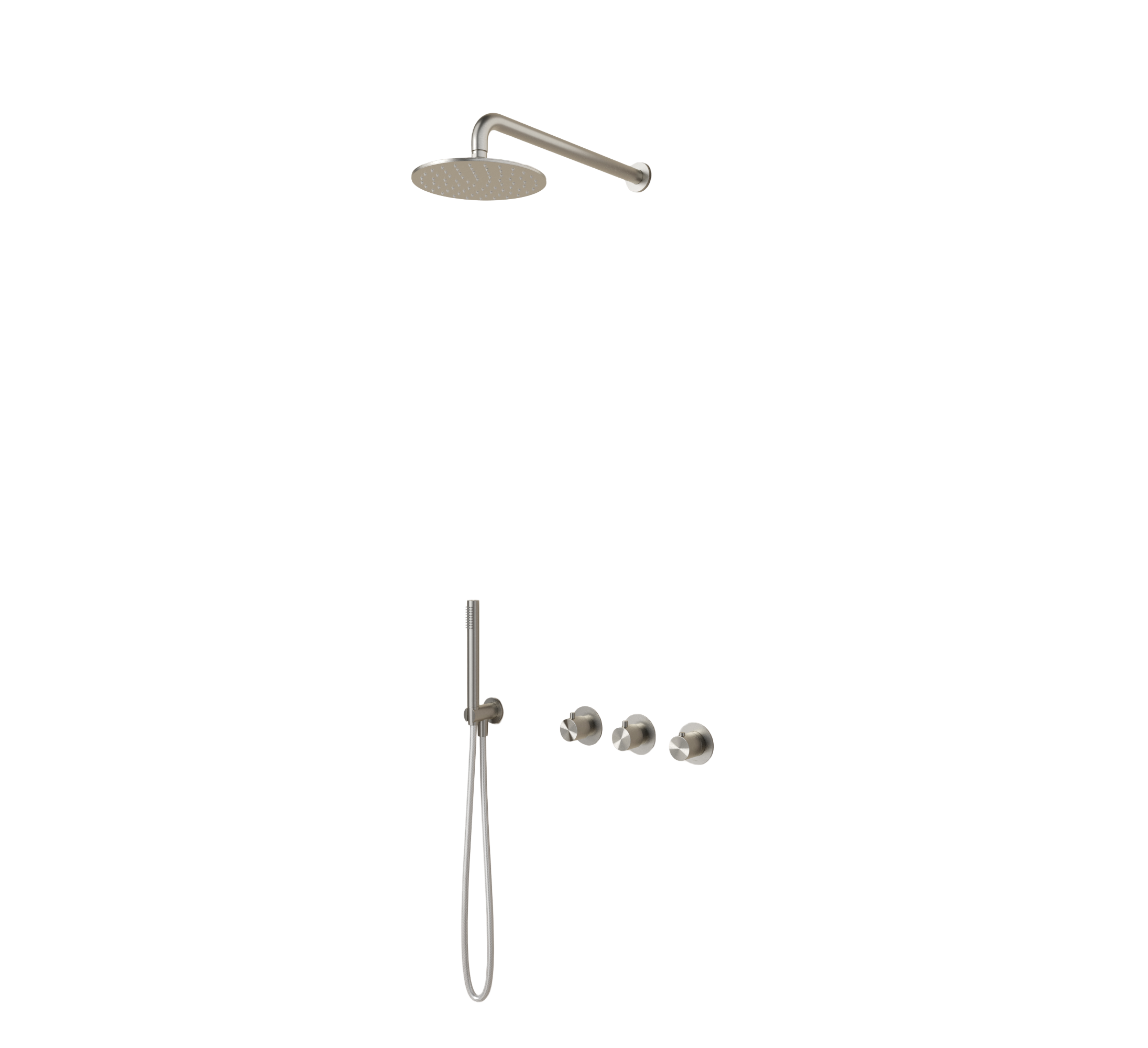 Hotbath Archie inbouwset m. 2 stopkr. m. ronde handd. plaf. buis 30 cm en AR199 IBS33IX136 RVS316