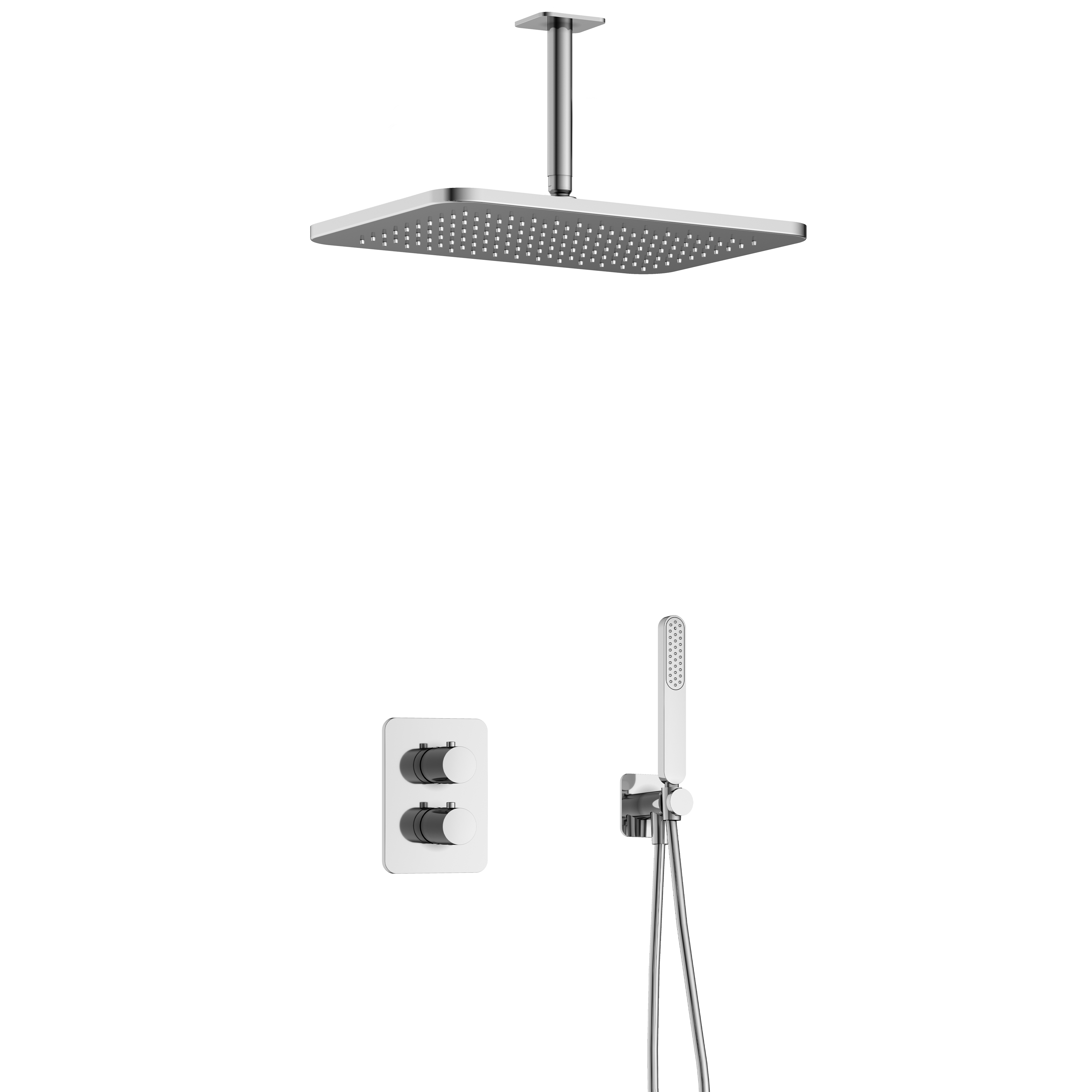 Hotbath Gal inbouwset m. 2-weg stop-omst. m. plaf. buis en GL106 IBS40ACR25 Chroom