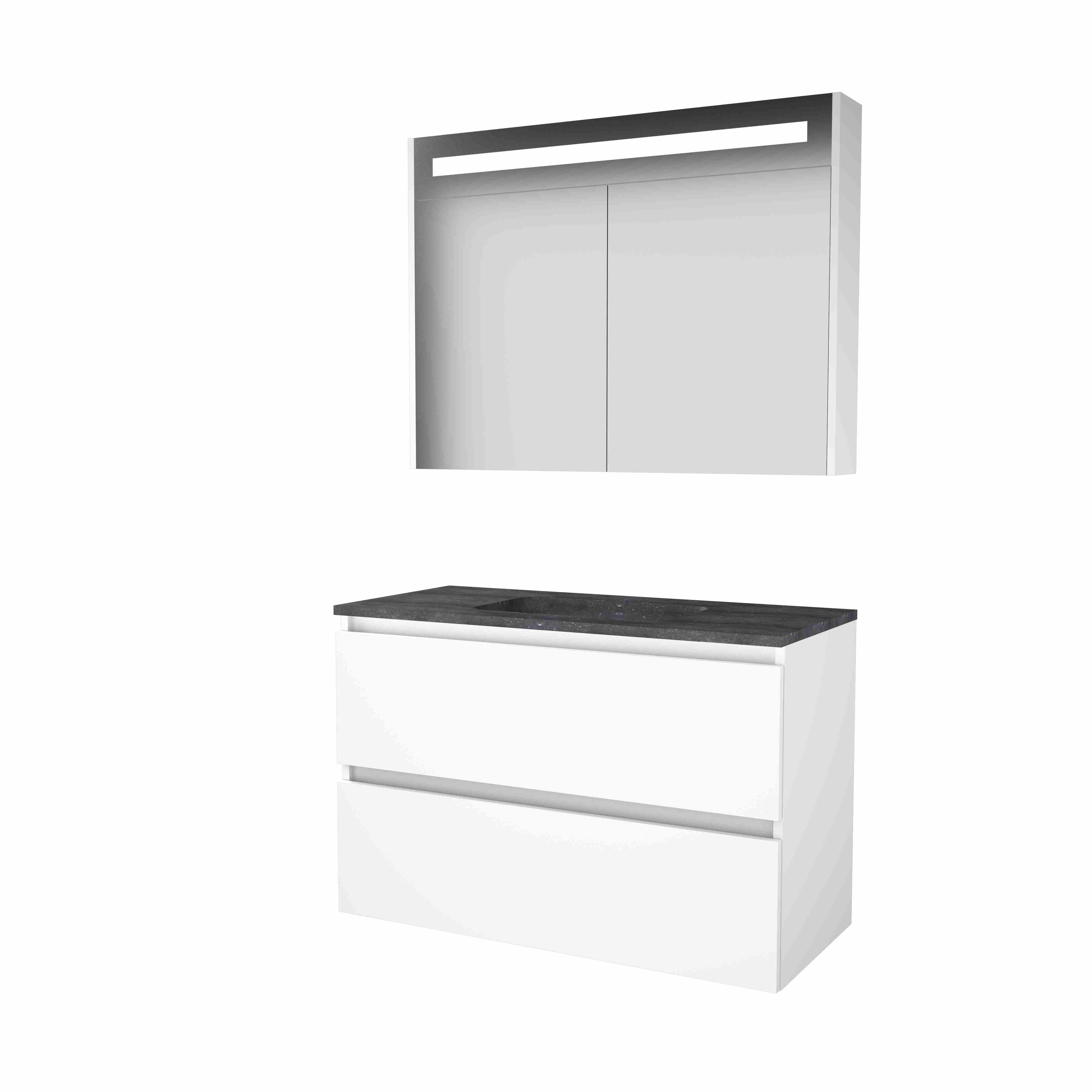 Basic Prem. 46 onderk. GL incl. 2 la + hardst. wast. z. krgt. incl. sp.kast m. geint. Led B1000xD460 Ice White / 1813192