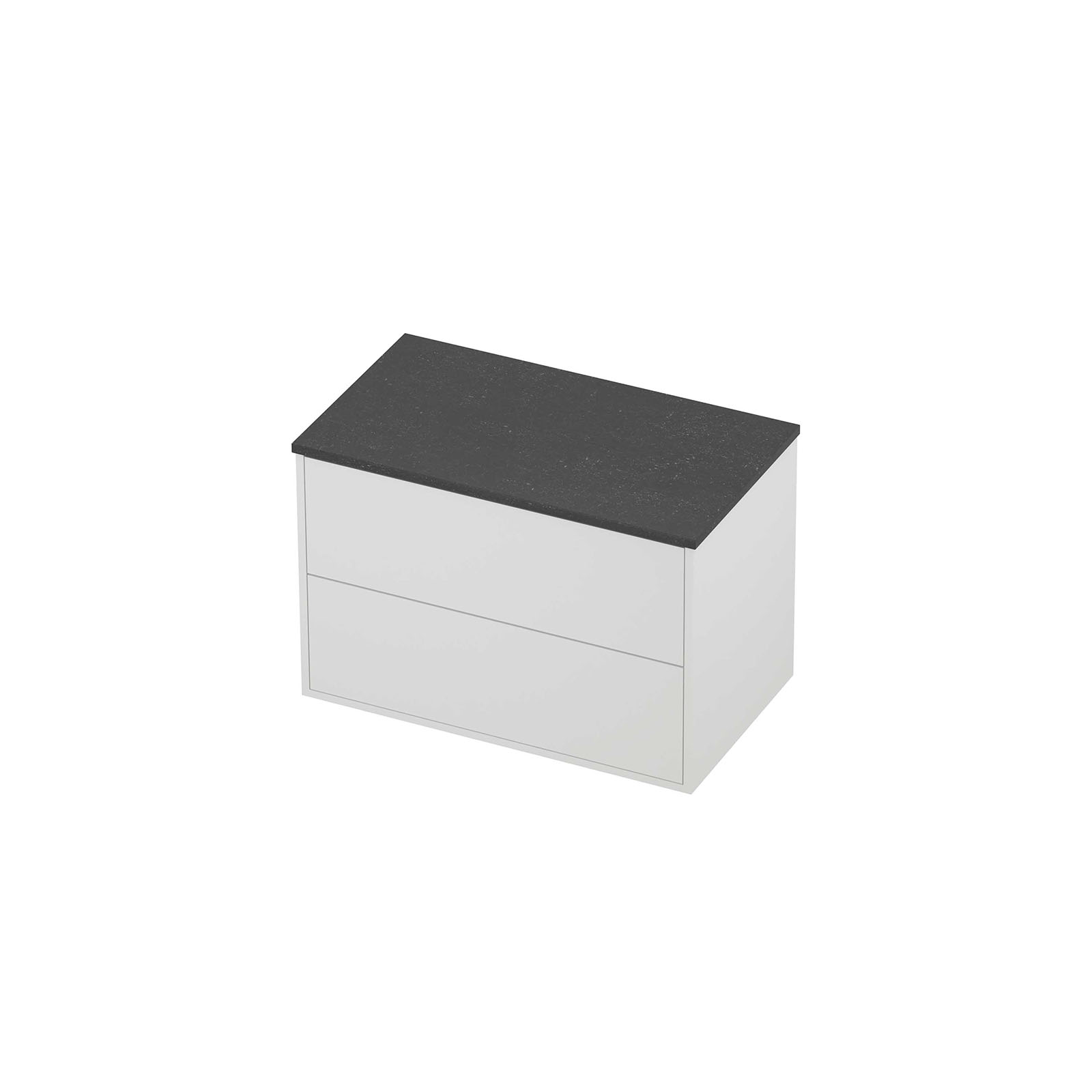 Proline Set Top afdekplaat hardsteen en onderk. tbv gr. 2 la sym. in kader DBSF80MW Blue stone/Matt white 80x46x54