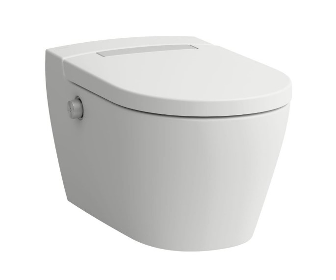Laufen Cleanet Auria Plus Douche-wc flush 2.0 rim. auto-open + verw. zitting + Wi-Fi UV fohn + verl. H8208417570001 mat wit - Inox geborsteld