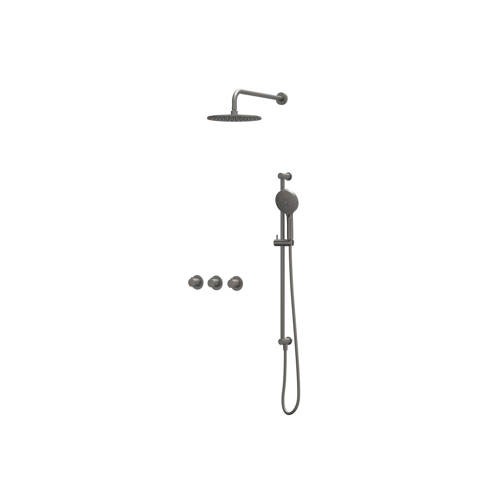 IVY Pact Inbouwset 2 stopkr.  w-arm 25cm me glijst.  en 3-st handd CSP4GMBEAB gebr. metal black PVD