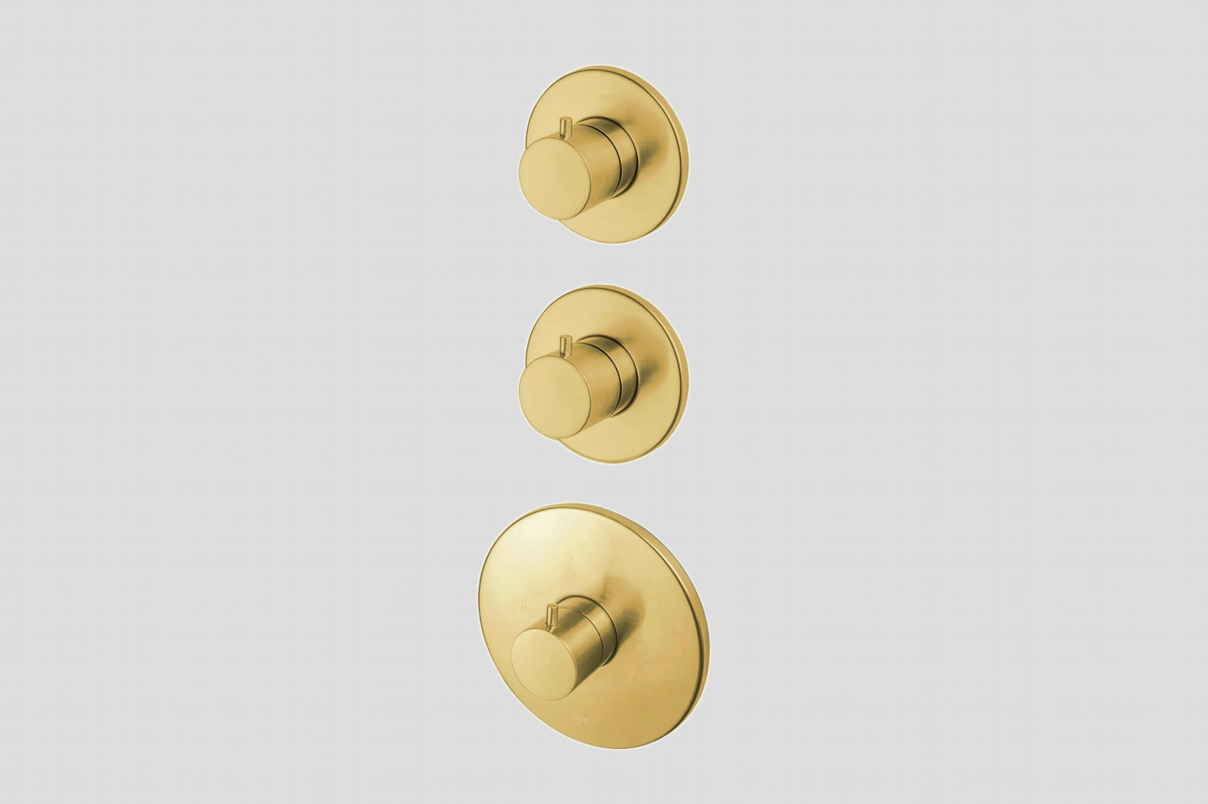 Lagoo Garda inbouw thermostaat met 2-weg stop/omstel en 1 stopkraan afb.deel G2235BB Brushed Brass PVD