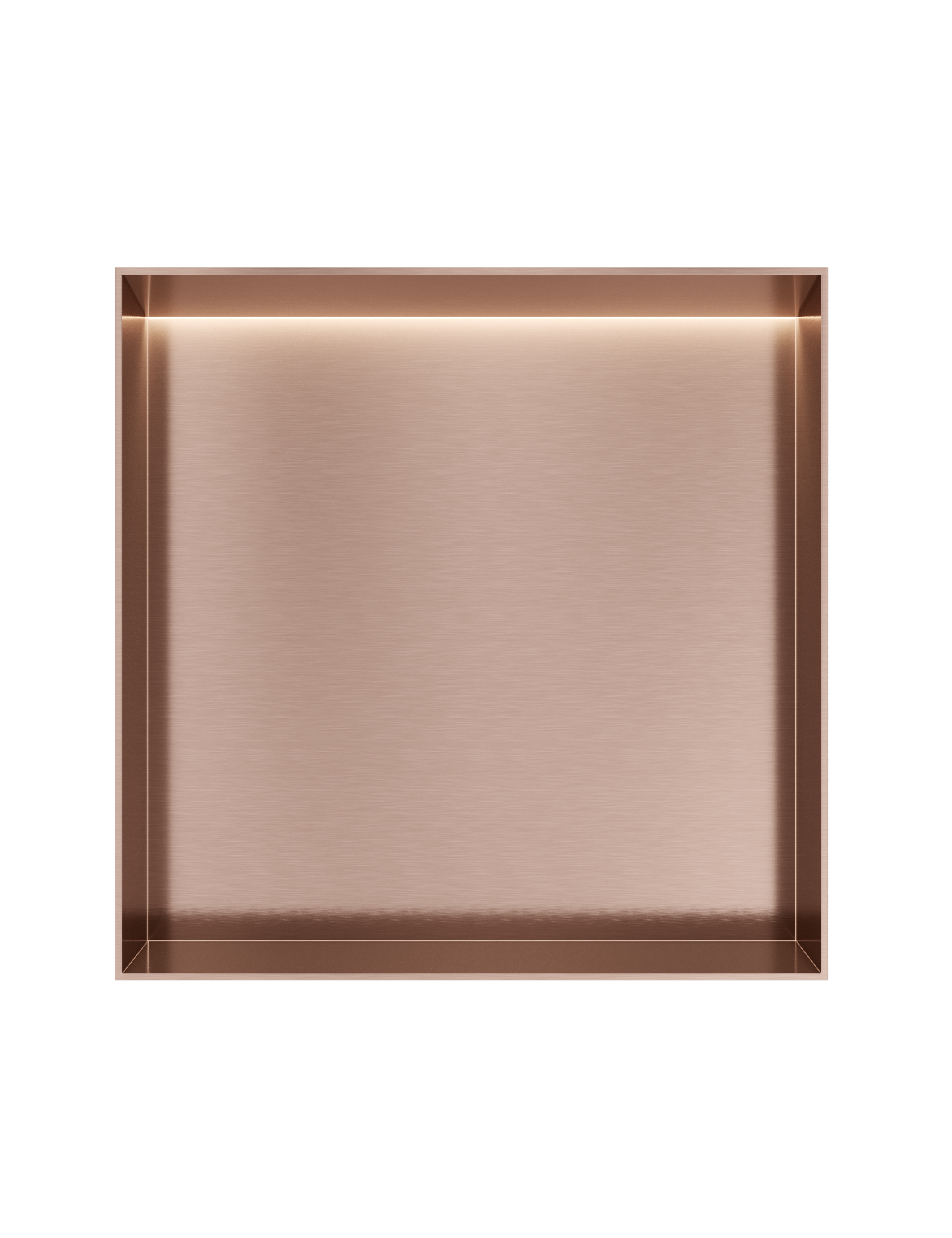 Hotbath More inbouwbox of inbouwnis 30x30x10cm frameless + LED BOX030FLBCP Geborsteld koper PVD