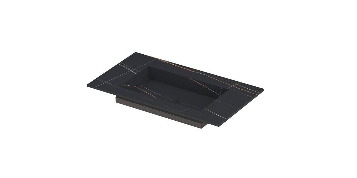 INK Post wast. keramische slab envelop bak zonder krgt. H10xB800xD450 Lauren black mat / 210022