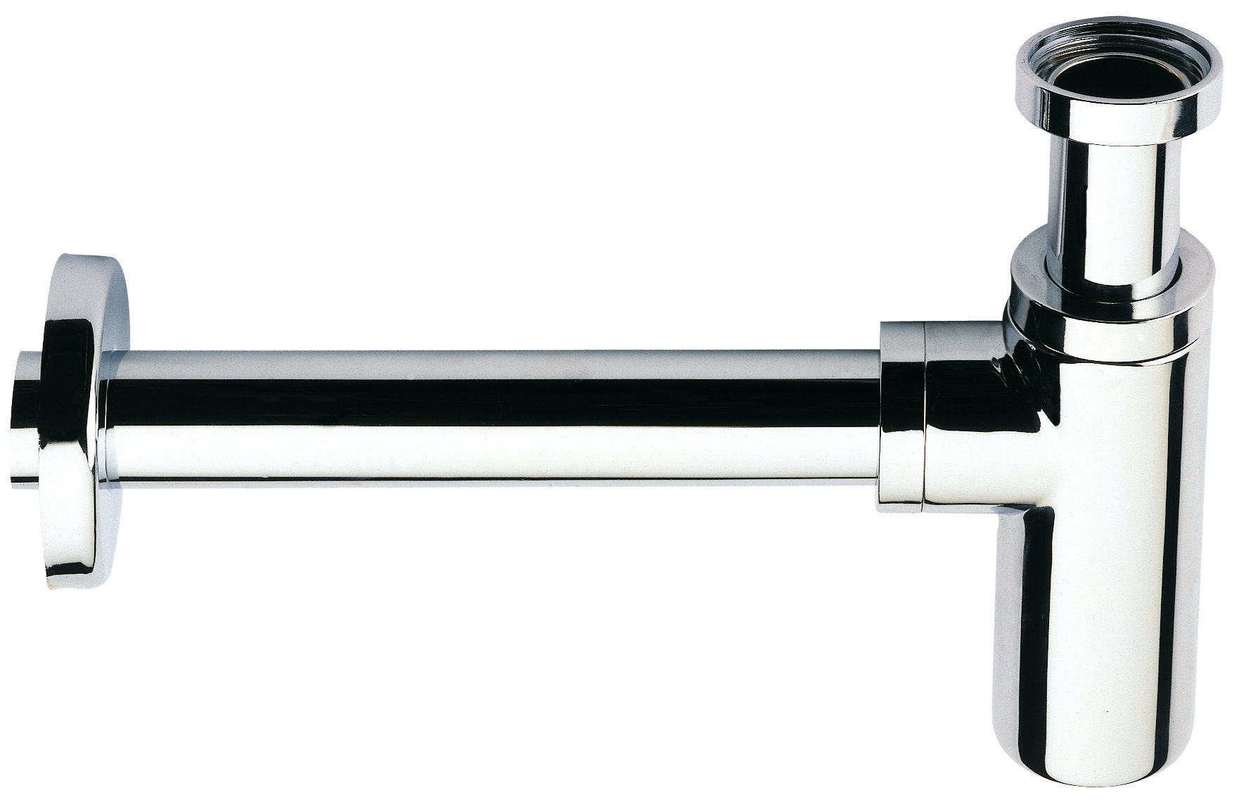 DSI Wastafelsifon rond design 5/4 x32mm m. muurbuis + rozet LUA750 Chroom