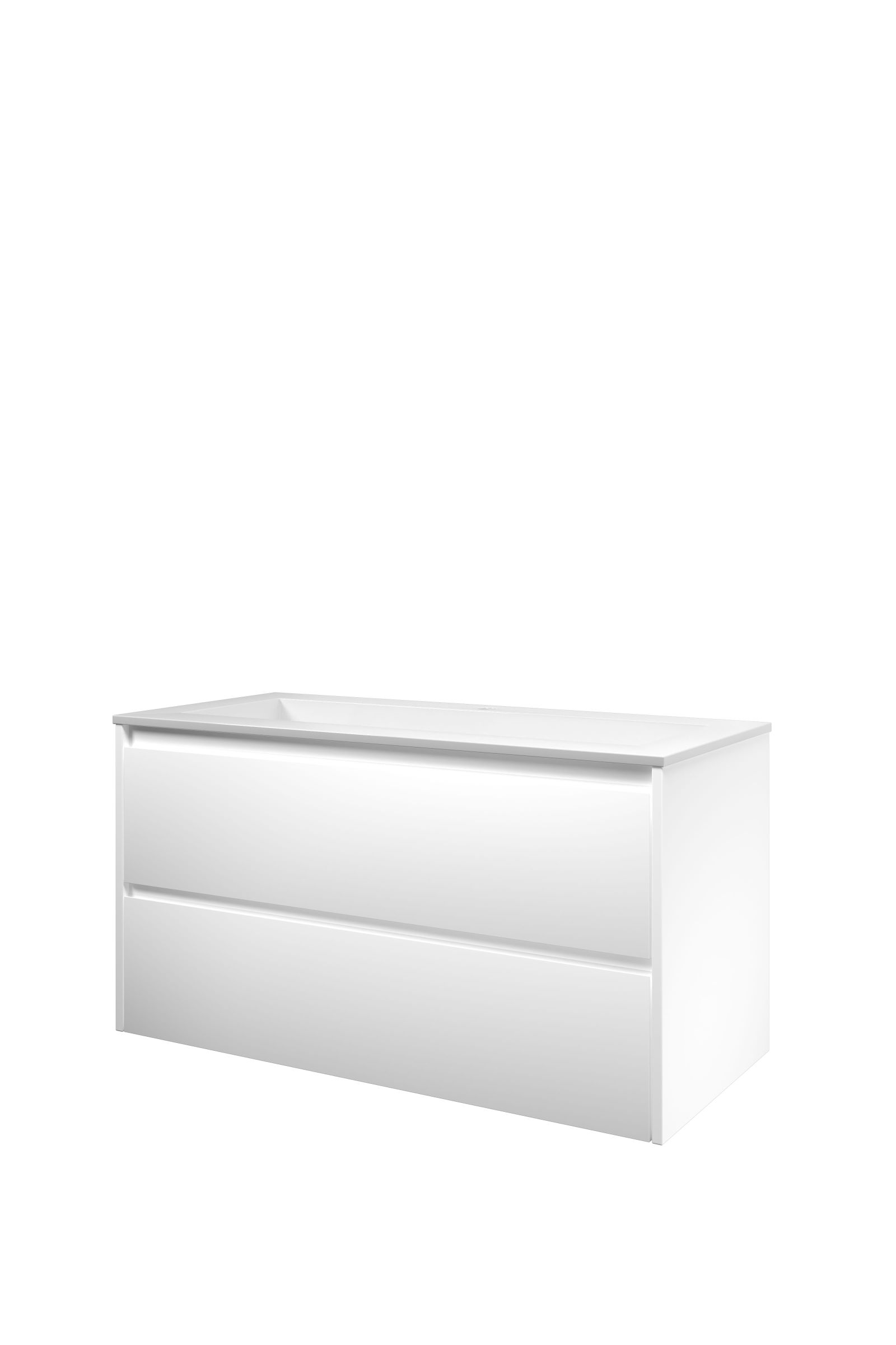 Proline set polystone Elegant wast. met 1 krgt. en onderk. sym. AGWB1001MW Mat wit/Glans wit H540xB1000xD460