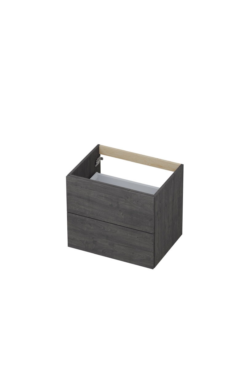 INK onderk. 2 laden met gr. hout decor 1101019 Oergrijs H520xB600xD450