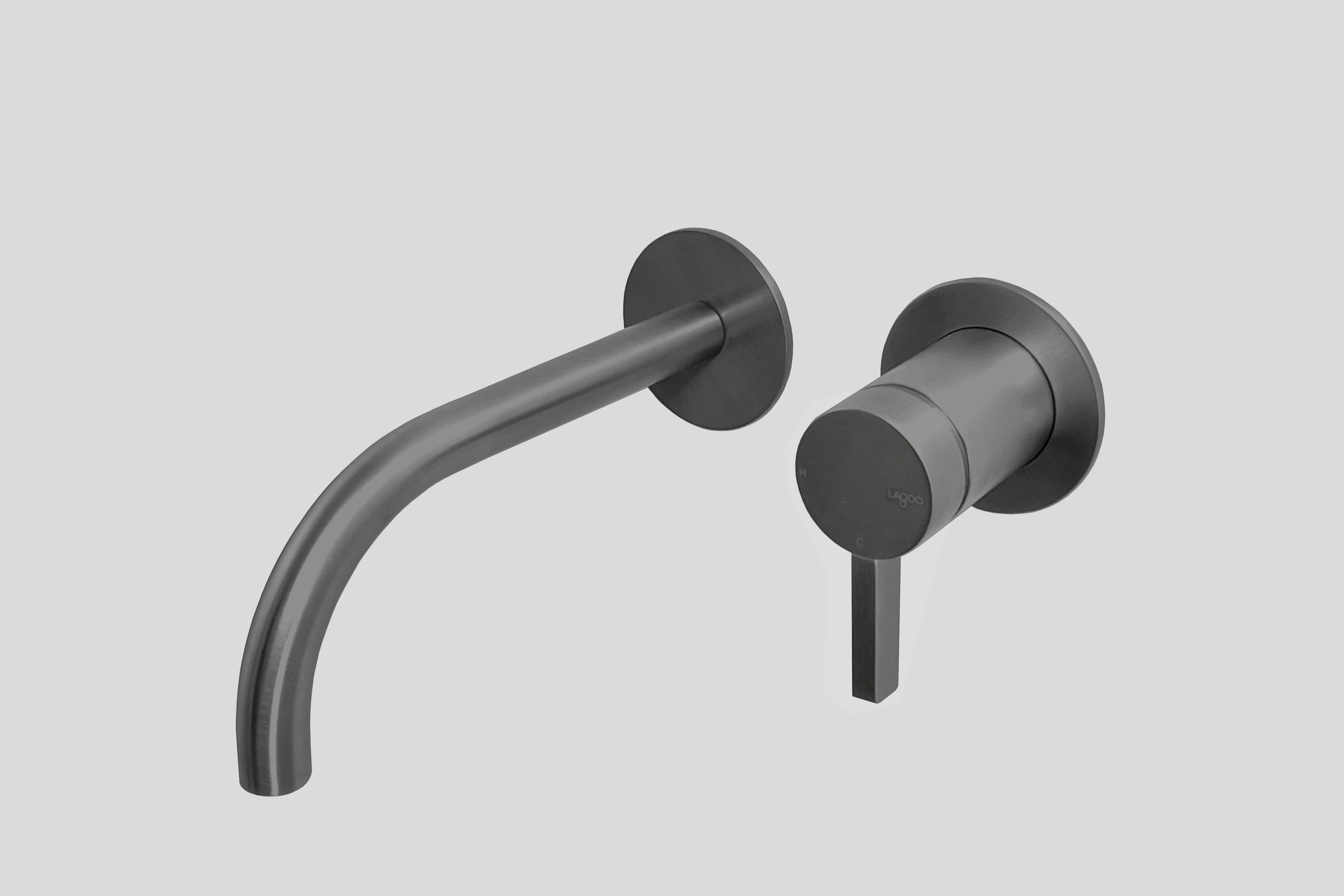 Lagoo Como Inbouw wastafelmengkraan afbouwdeel m. uitloop 22 cm CM1200-22GM Brushed Gun Metal PVD
