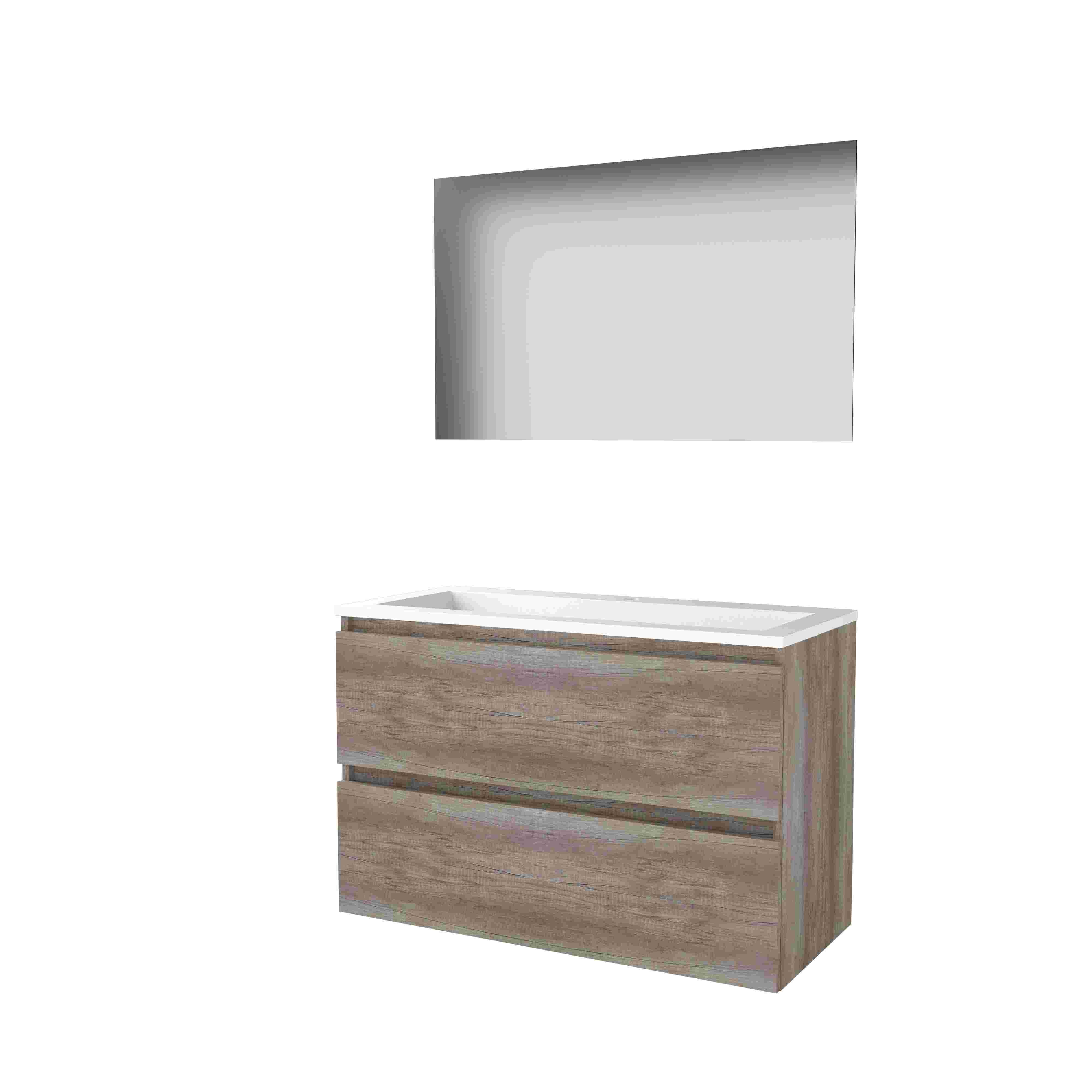 Basic Ultimate 46 onderk. GL incl. 2 la + Acryl wast. incl. 1 krgt. incl. spg. m. LED ind. o+b B1000xD460 Scotch Oak / 1813845