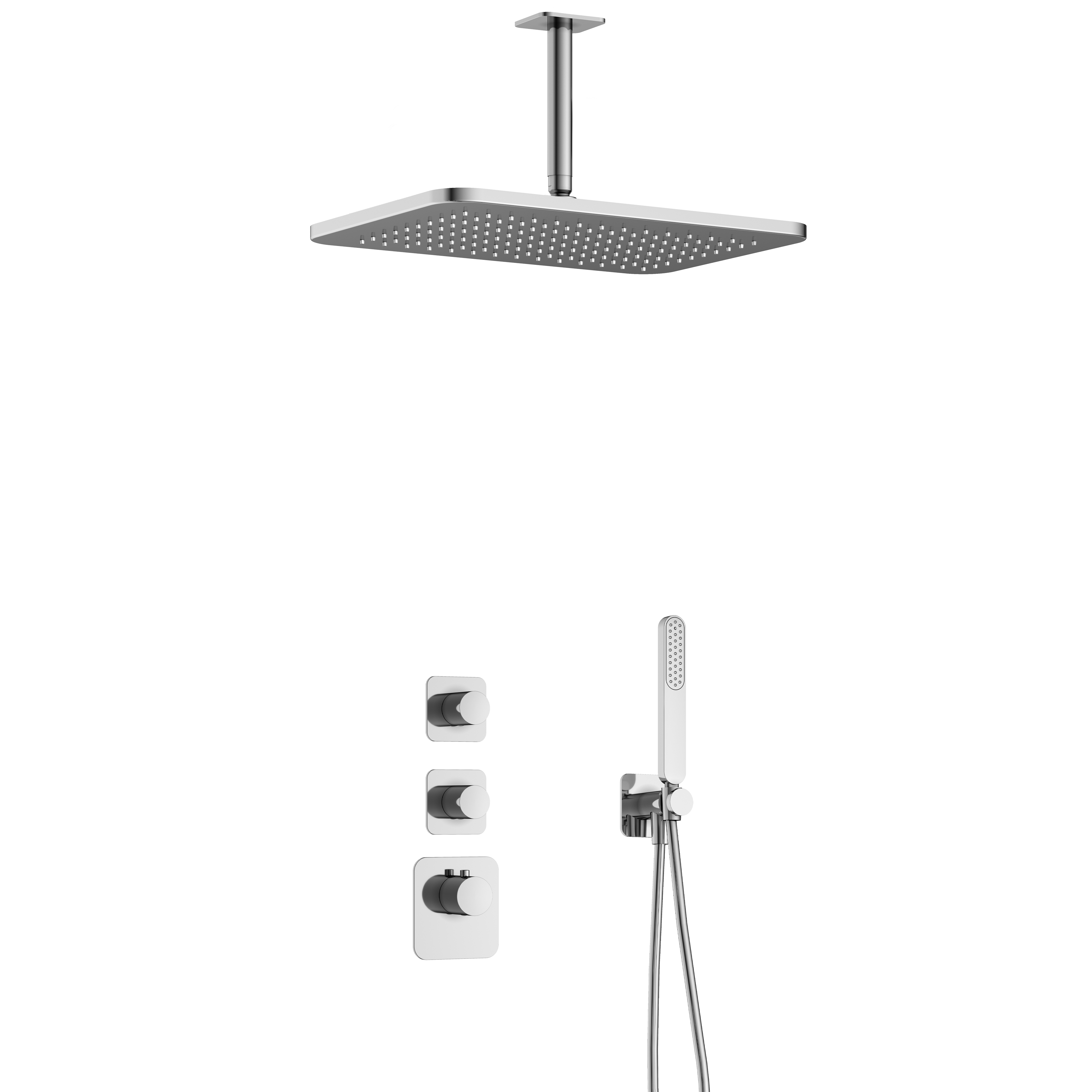 Hotbath Gal Highflow inbouwset m. 2 stopkr. m. plaf. buis en GL106 IBS40CR25 Chroom