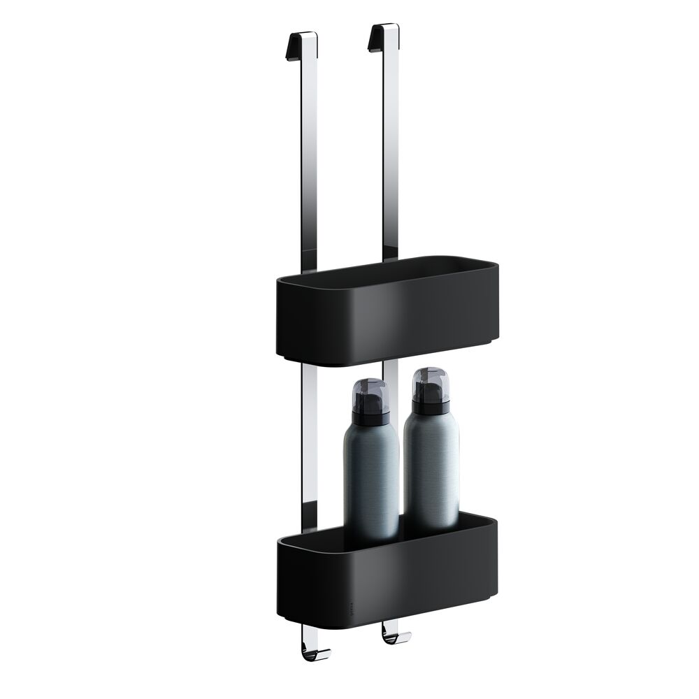 Geesa Frame Hangend doucherek Zwart  / Chroom 918902-02-06