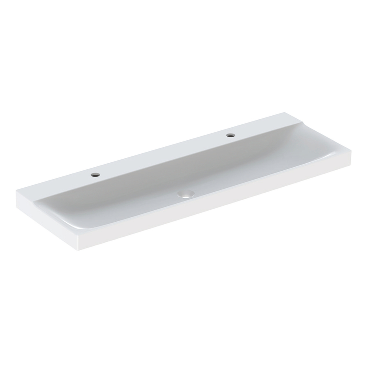 Geberit Xeno2 wastafel 140x48cm m. kraangat link en rechts z.overl. 500.926.00.1 wit