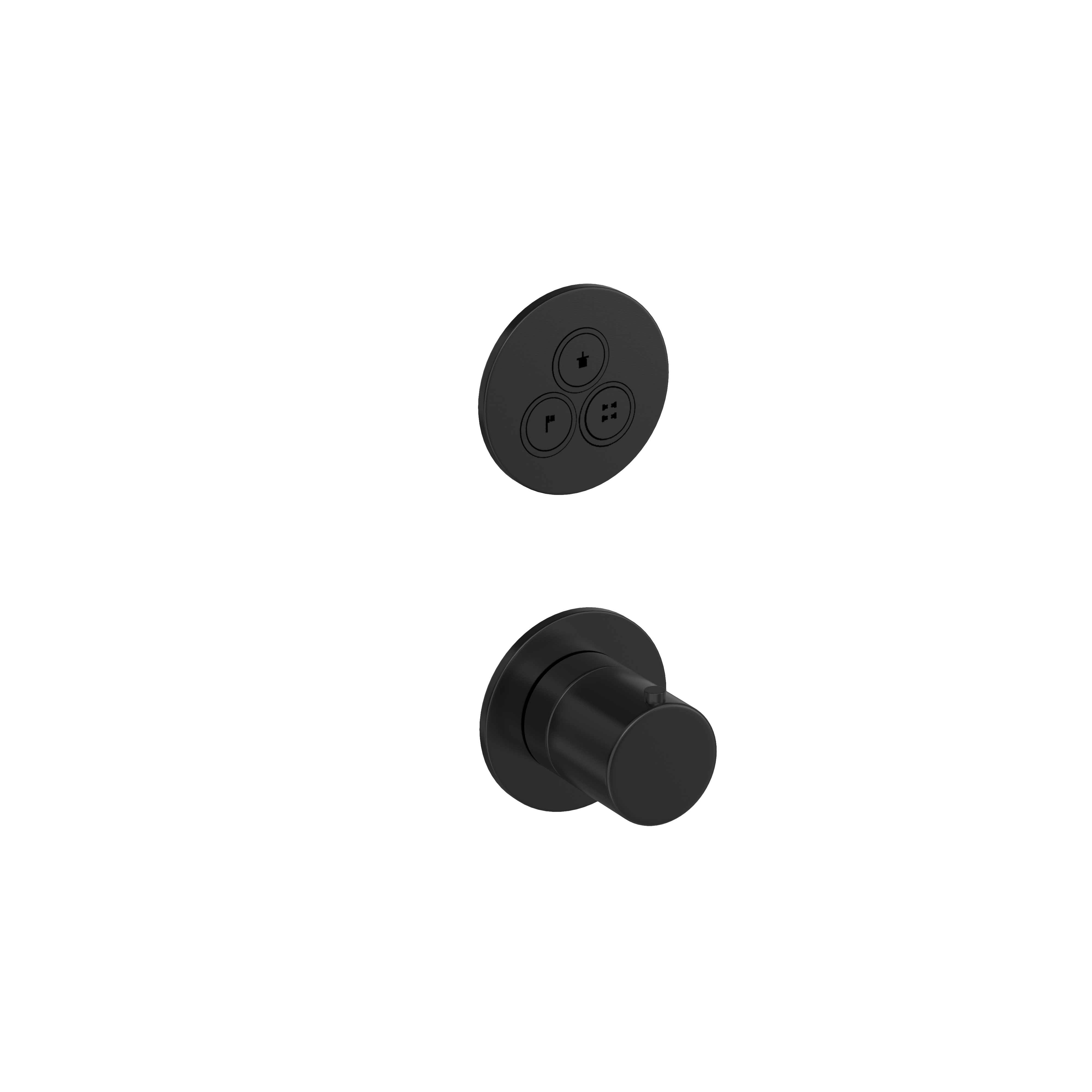Hotbath Cobber afbouwdeel inbouw thermostaat met 3 push Buttons PB7039EXTMBP Geborsteld zwart PVD