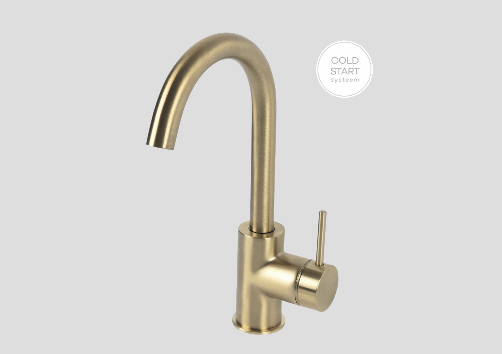 Lagoo Garda Wastafelmengkraan m. hoge draaibare uitloop G1110PG Brushed Champagne PVD