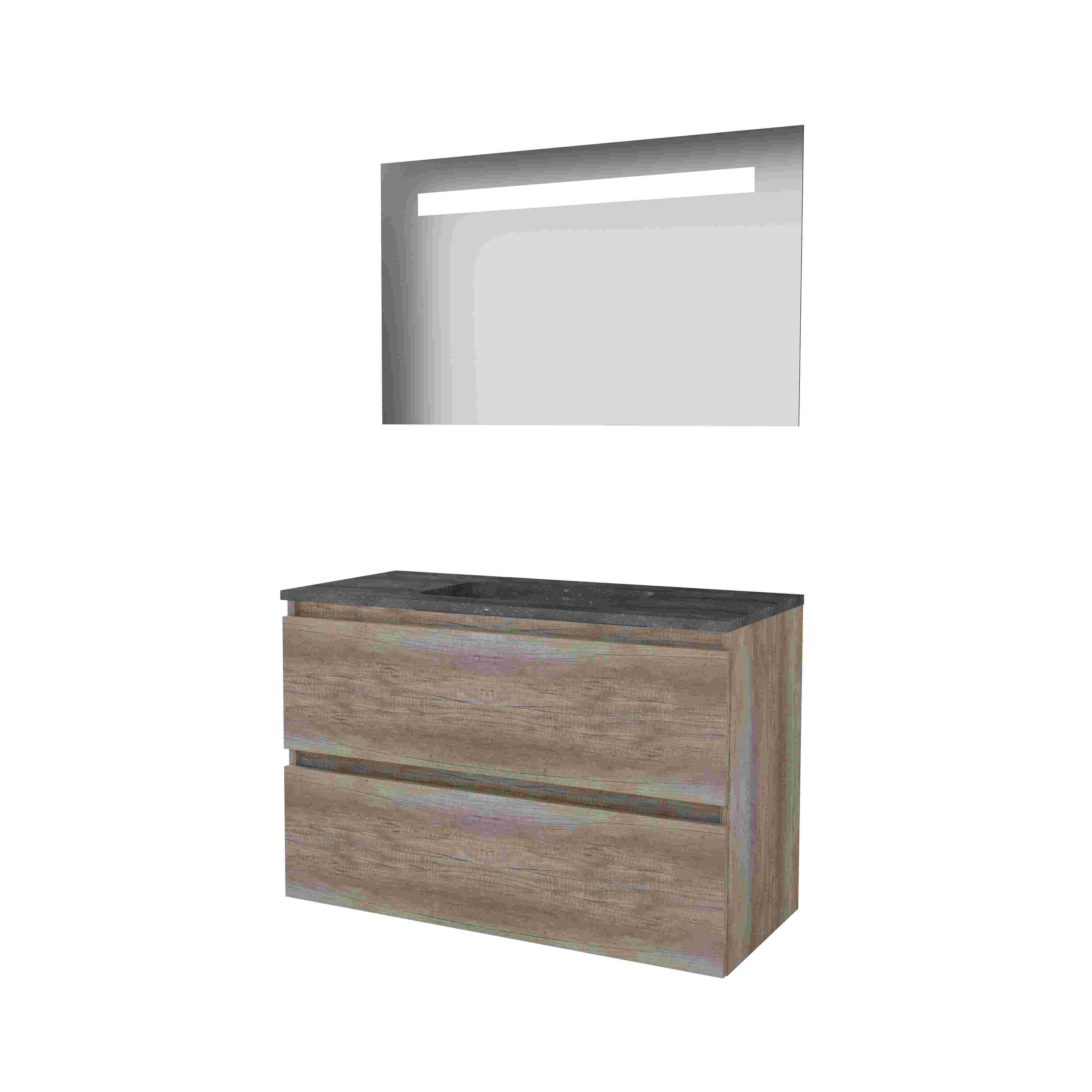 Basic Econom. 46 onderk. GL incl. 2 la + hardst. wast. z. krgt. incl. spg. m. geint. Led B1000xD460 Scotch Oak / 1813074