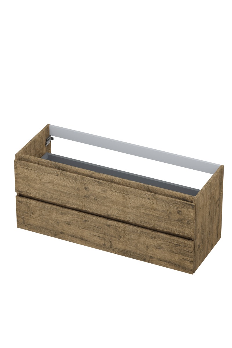 INK onderk. 2 laden greepl. met houten keerlijst 1257153 Naturel eiken H520xB1200xD450