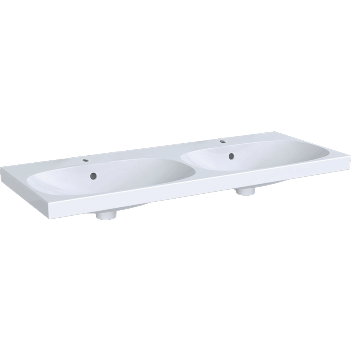 Geberit Acanto dubbele wastafel easy fast fix 120x48.2cm m.krgt. m.overl. 500.627.01.8 Wit KeraTect