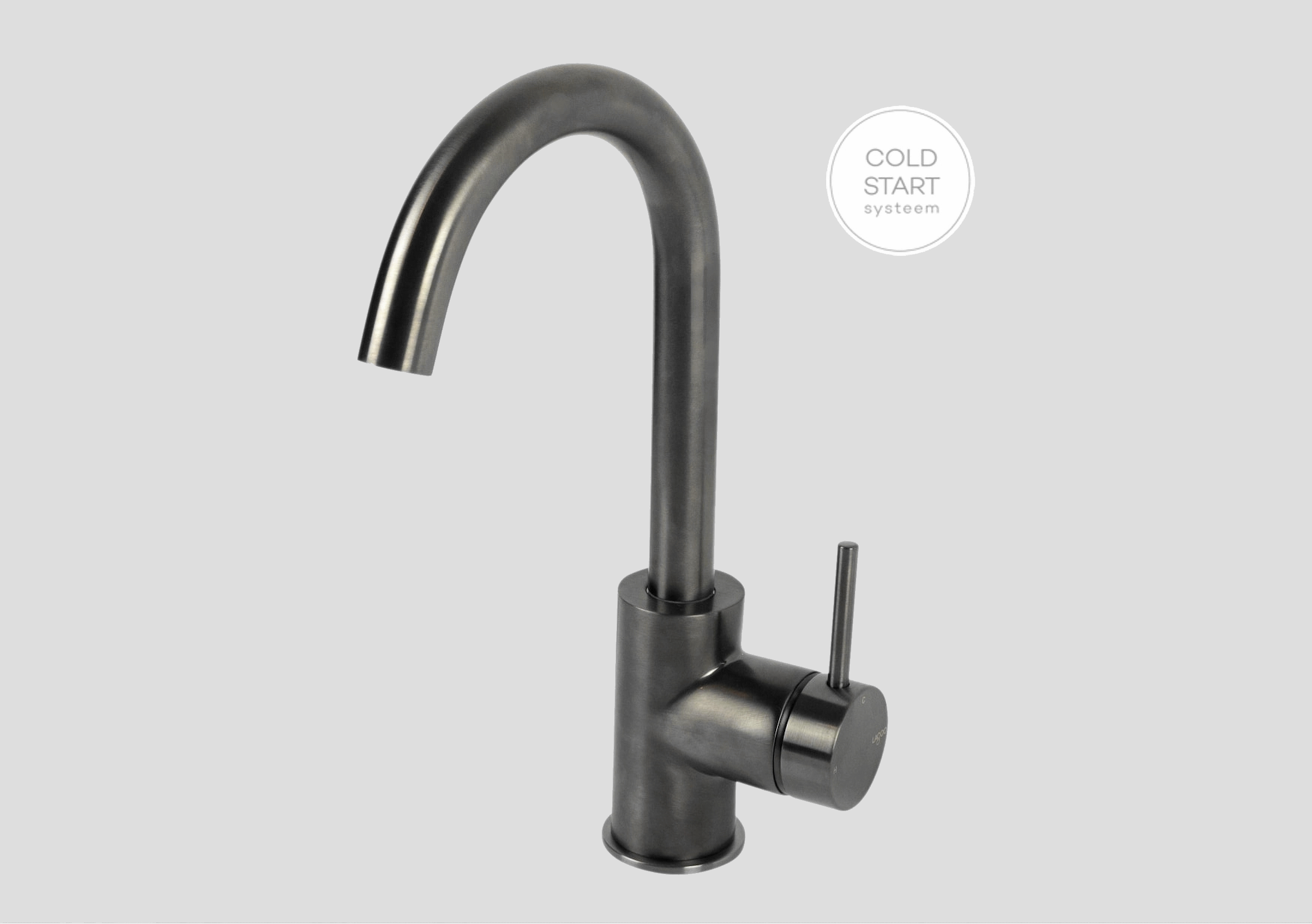 Lagoo Garda wastafelmengkraan met hoge draaibare uitloop G1110GM Brushed Gun Metal PVD