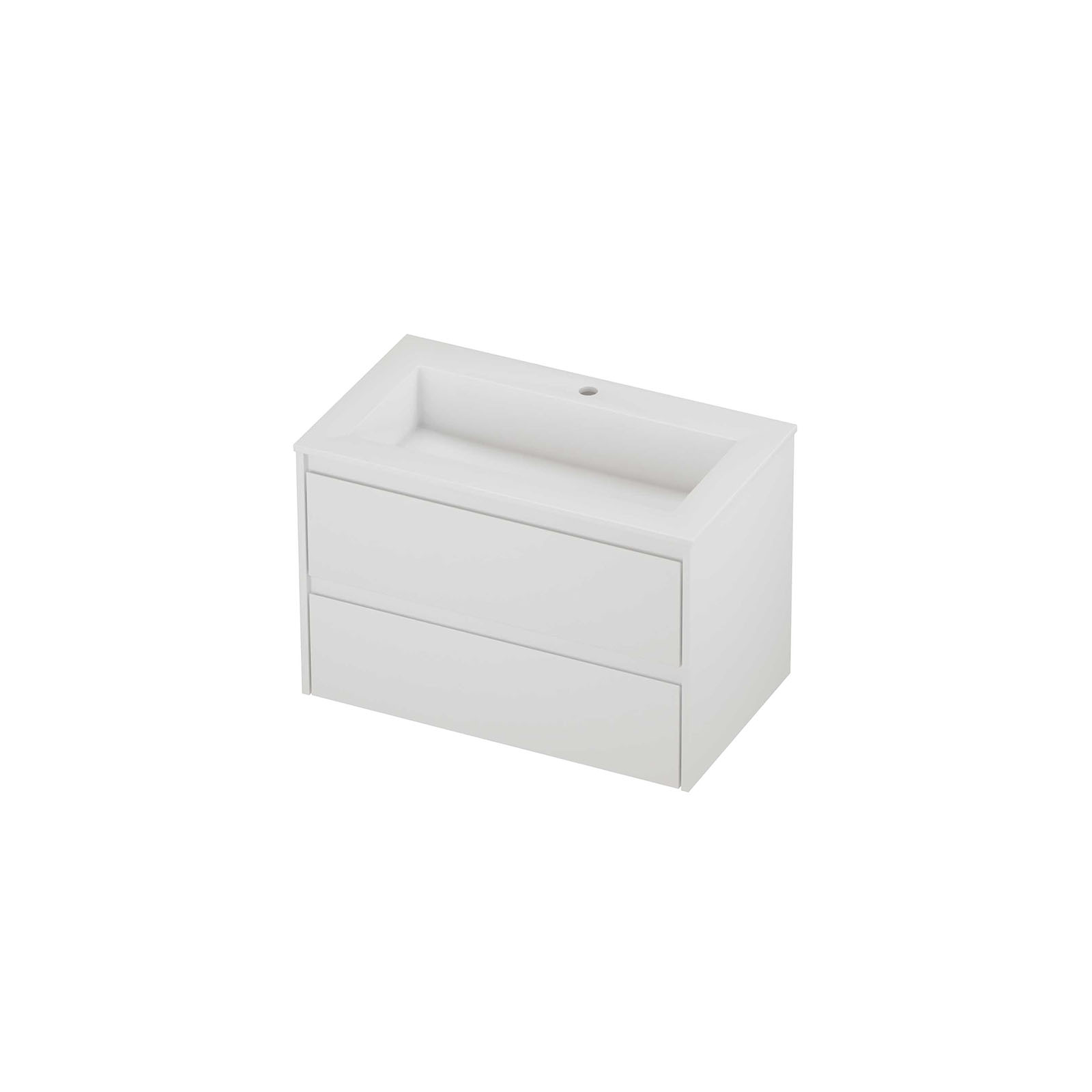 Proline set polystone Elegant wast. met 1 krgt. en onderk. sym. AGWB801MW Mat wit/Glans wit H540xB800xD460