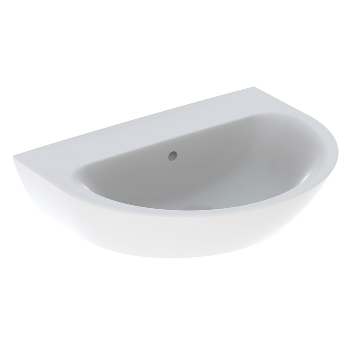 Geberit Renova wastafel 65x50cm z.krgt. m.overl. 500.663.01.8 Wit KeraTect