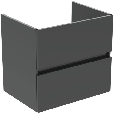 Tiempo wastafelmeubel 60x44 2 laden R0259TI Grijs Hoogglans