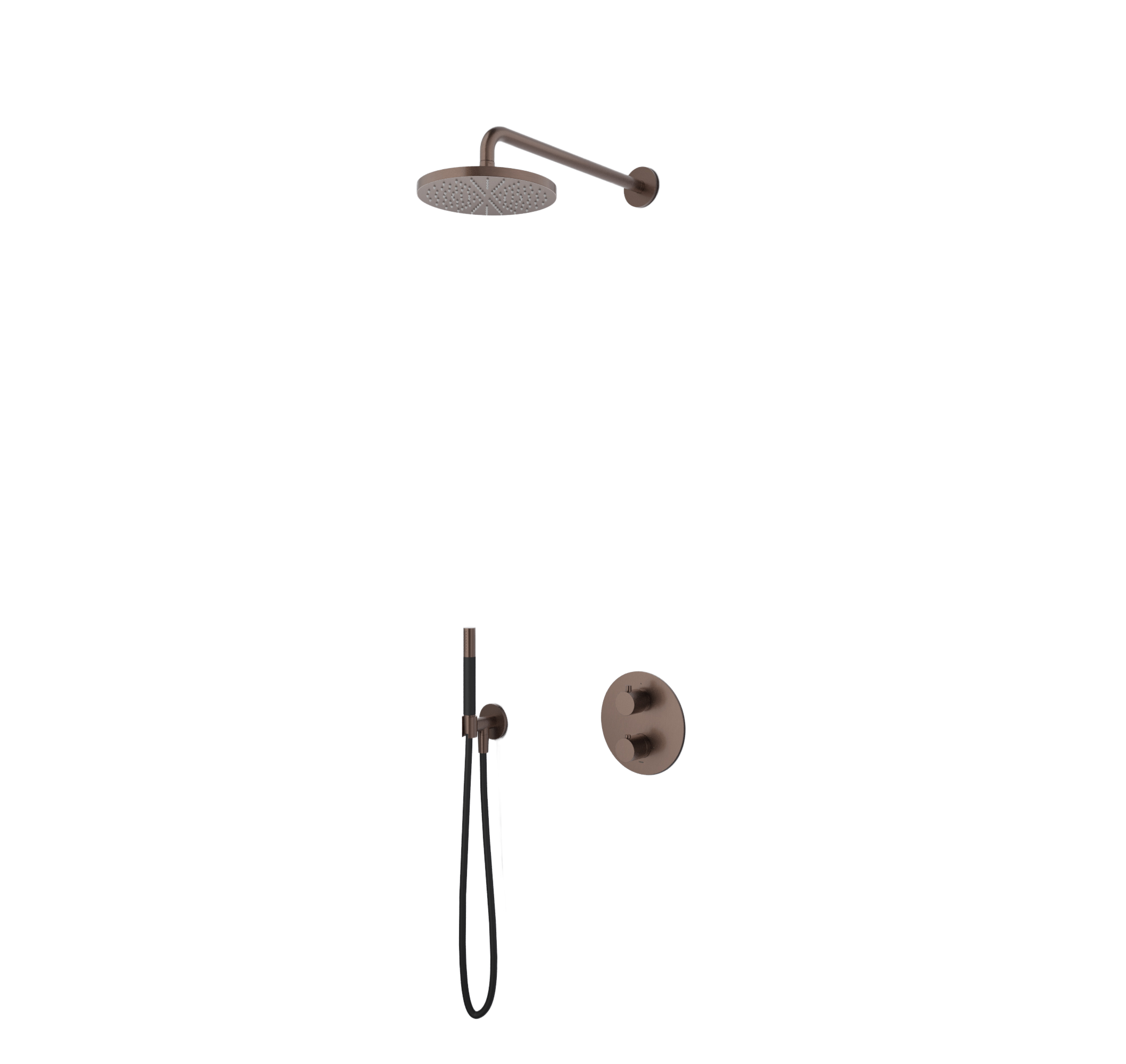 Hotbath Cobber 2-weg-omstel 15cm plaf.b. 30cm hoofdd. IBS20ABCP25 Geborsteld Koper PVD