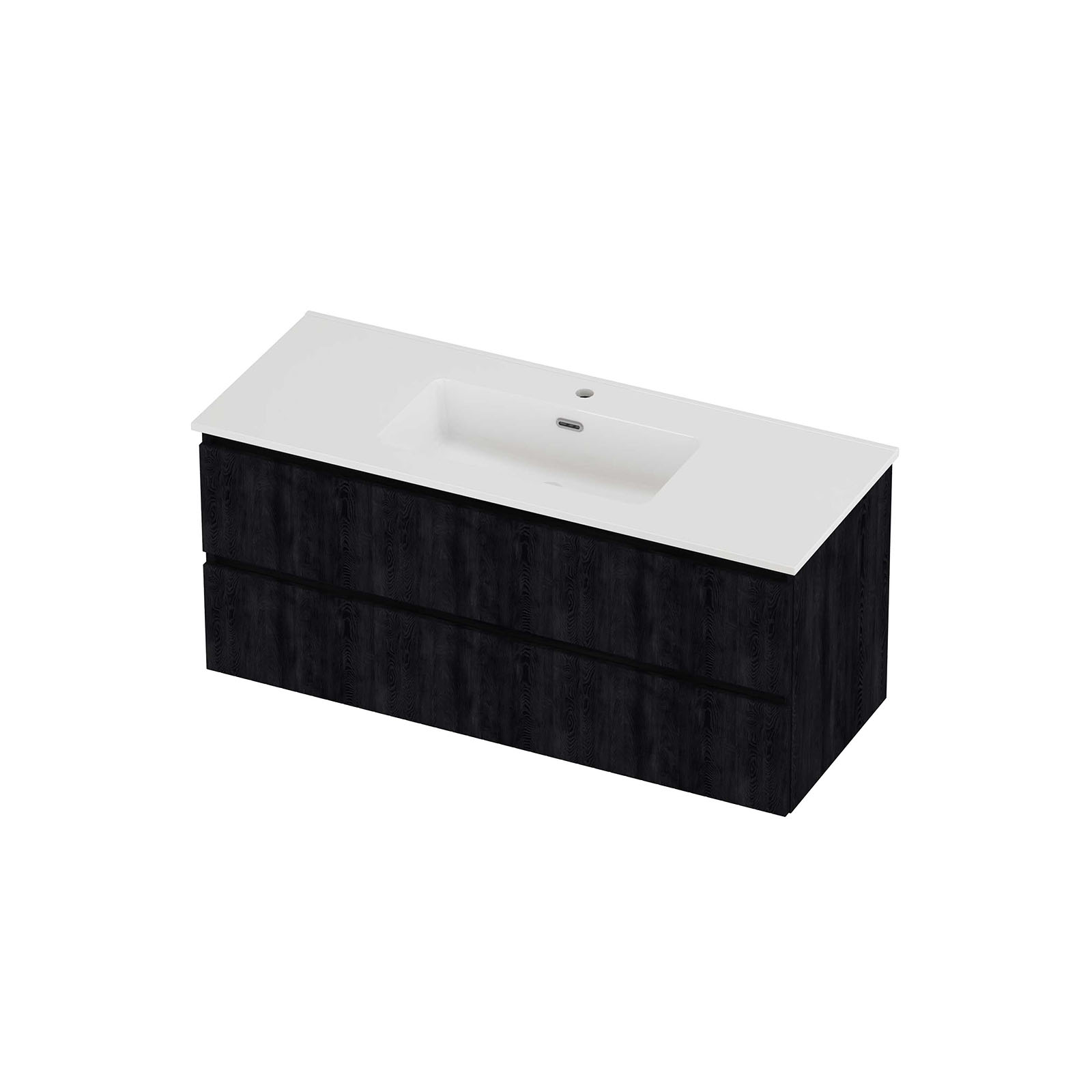 Proline Set porselein Elegant wast. enkel met 1 krgt. en onderkast sym. gefr. TGWD1201CH Charcoal oak/Glans wit 1200x460x540