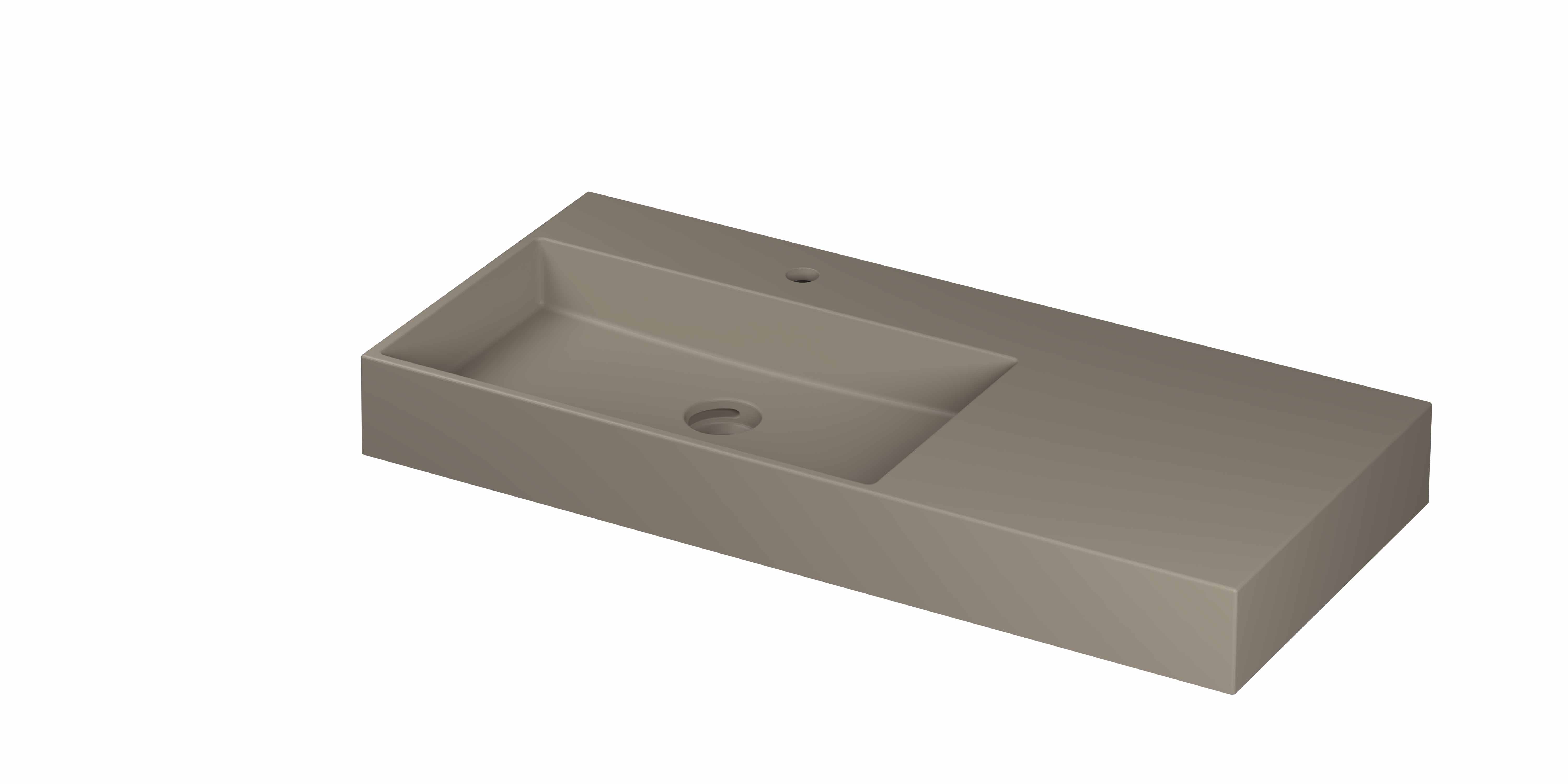 INK United wast. porselein links met 1 krgt. incl. keram. click plug en verb. overl. syst. 0206413 Mat basento 1000x450x110