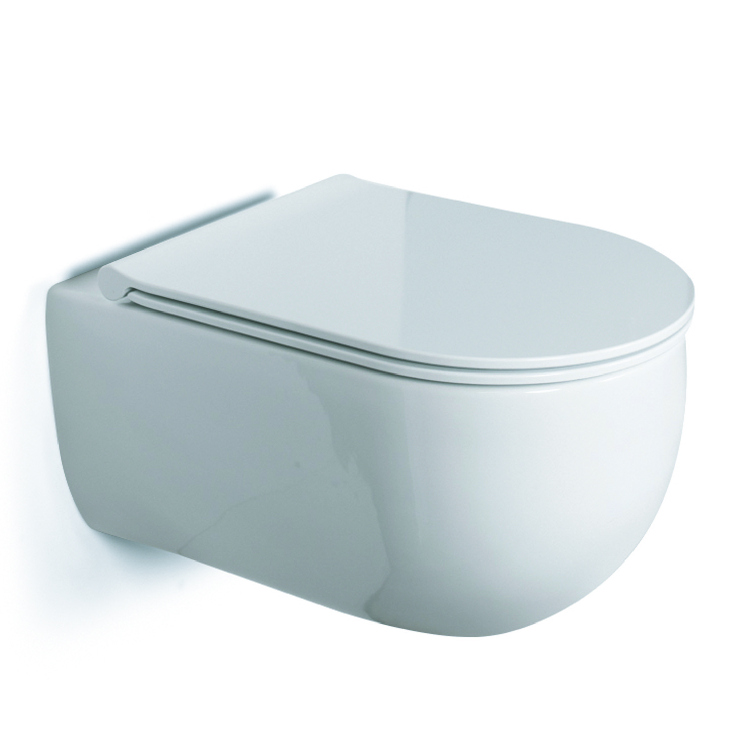 Futuro Flush wandcloset 53x34cm rimless + softclose toiletzitting Glans wit