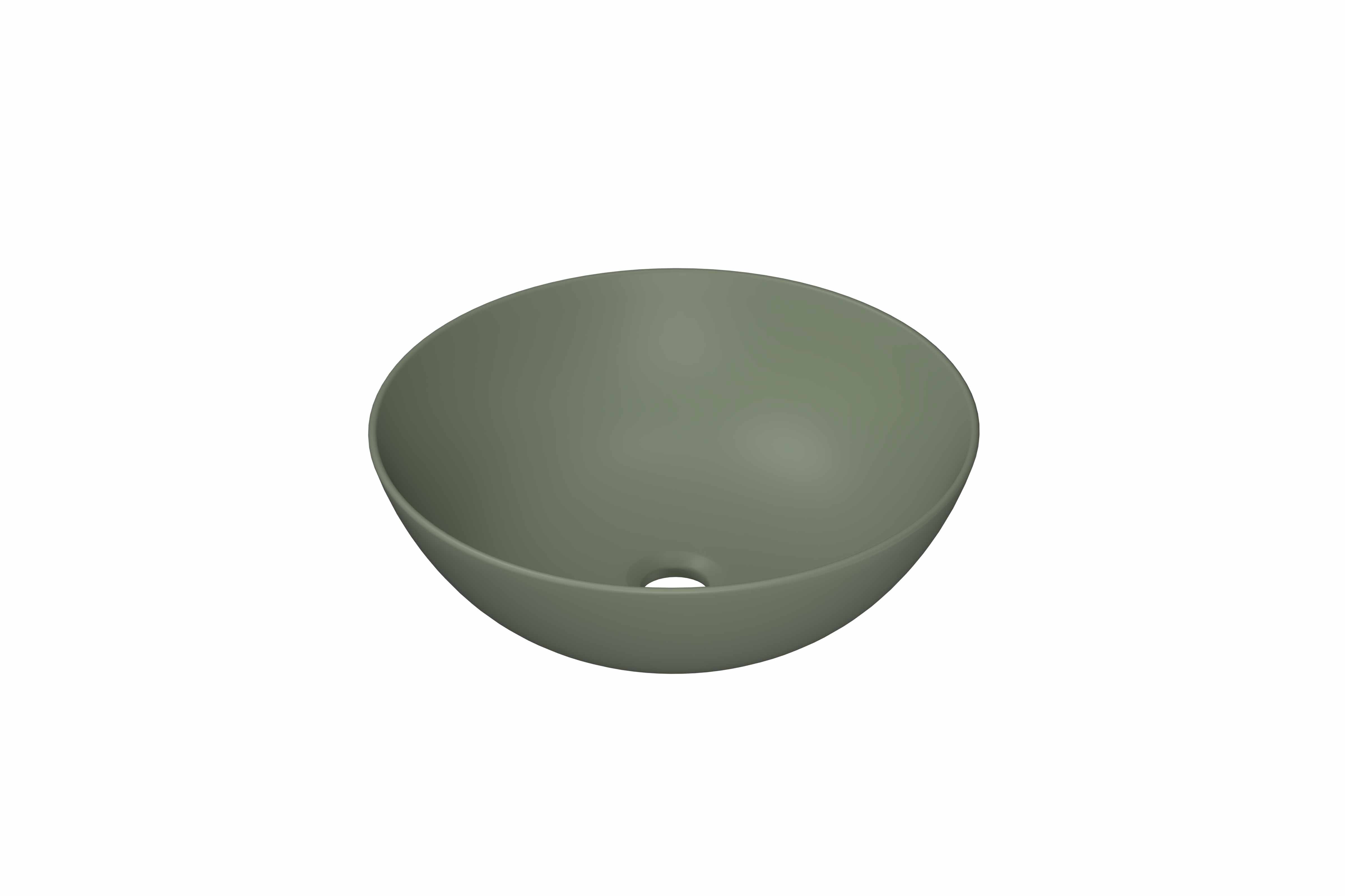 INK Otello Large Opbouw waskom rond porselein 0300297 Mat retrogroen 400x400x140