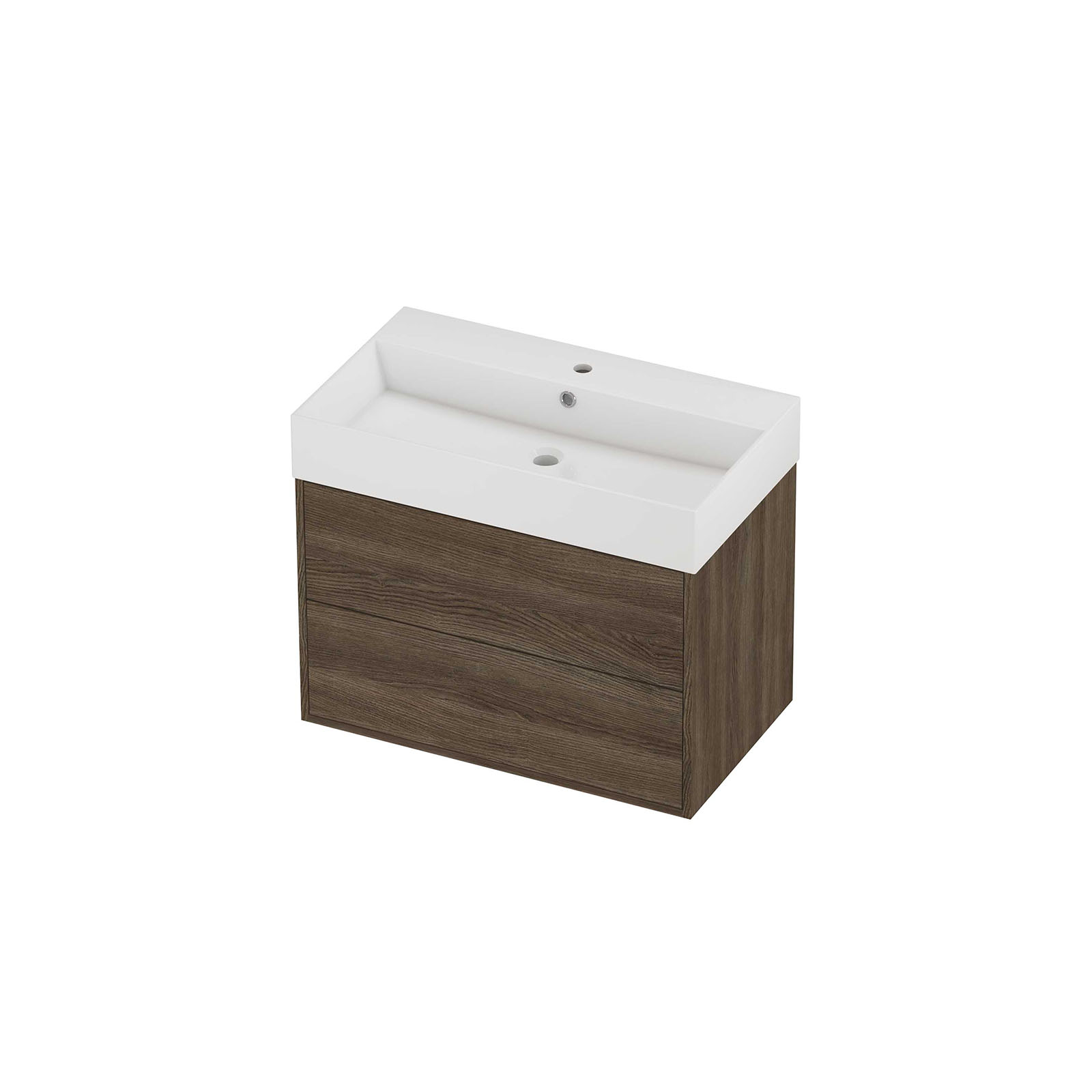 Proline Set porselein Loft wast. met 1 krgt. en onderk. tbv gr. 2 la sym. in kader ZGWF801VO Glans wit/Vital oak 80x46x65