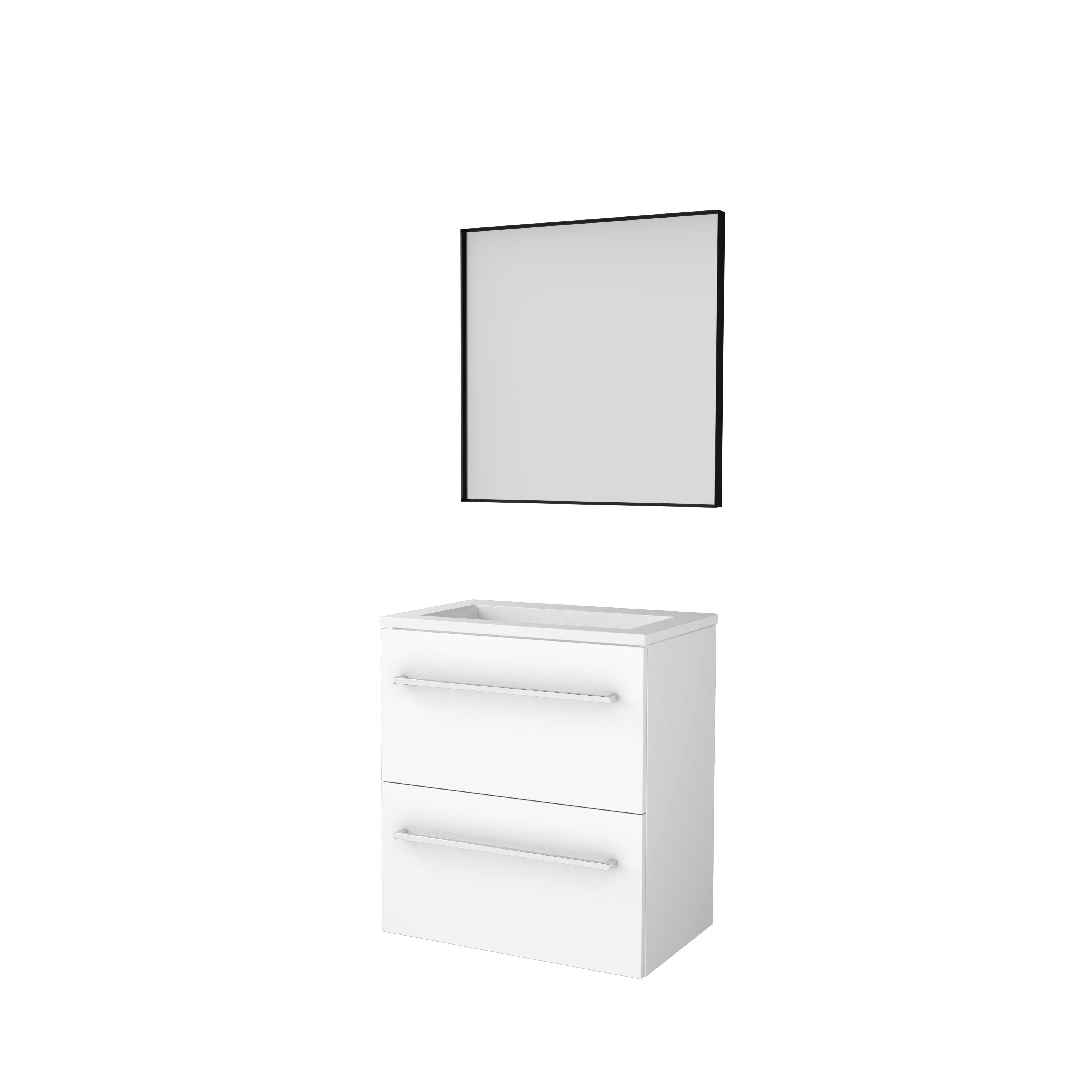 Basic Framed 39 onderk. m. gr. incl. 2 la + Acryl wast. z. krgt. incl. spg. m. matzw. alu fr. B600xD390 Ice White / 1813921