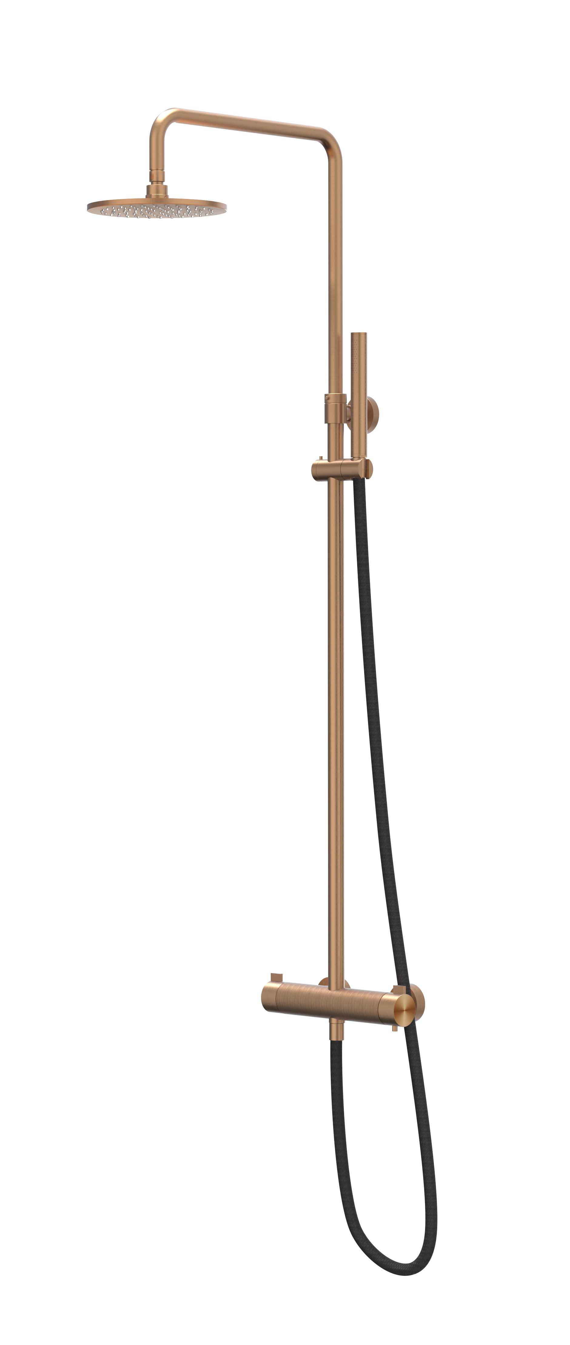IVY Tribe Doucheset opbouw set R20cm me en staafmodel CST1IGKAA RVS316 gebr. mat koper PVD