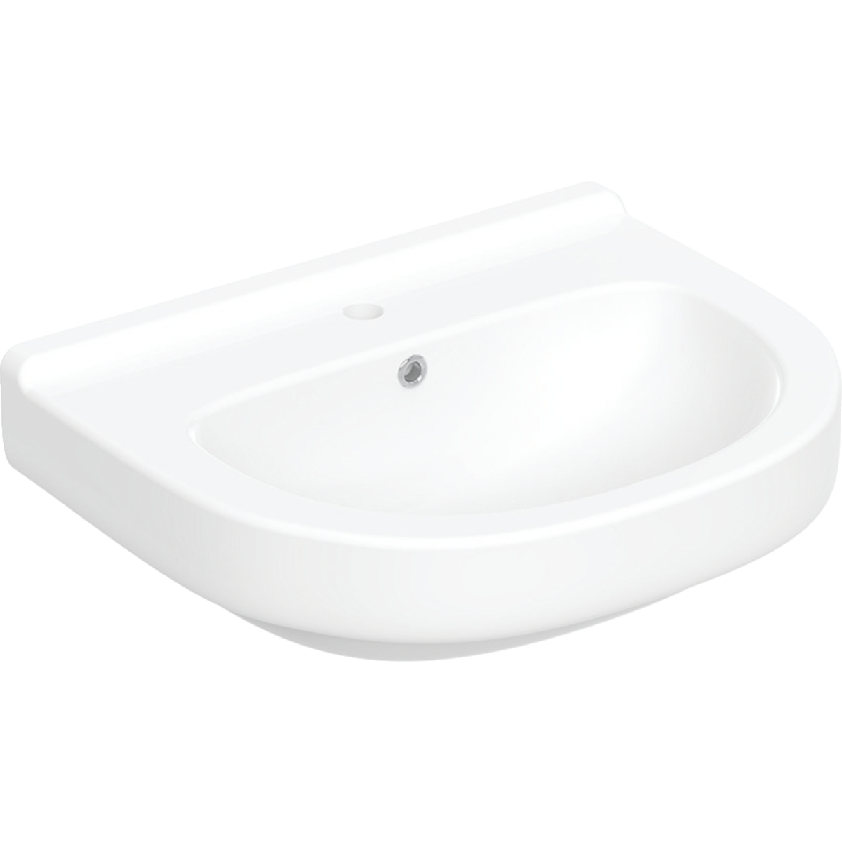 Geberit 300 Basic Arco wastafel 60x49cm met kraangat met overloop S8302500000G wit