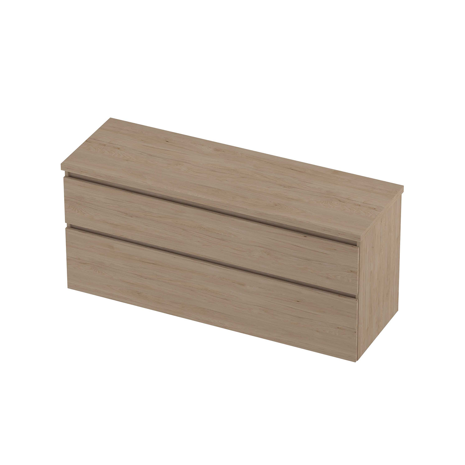 Proline Top afdekplaat + onderk. a-symm. DIOC140 H632xB1400xD460 Ideal oak