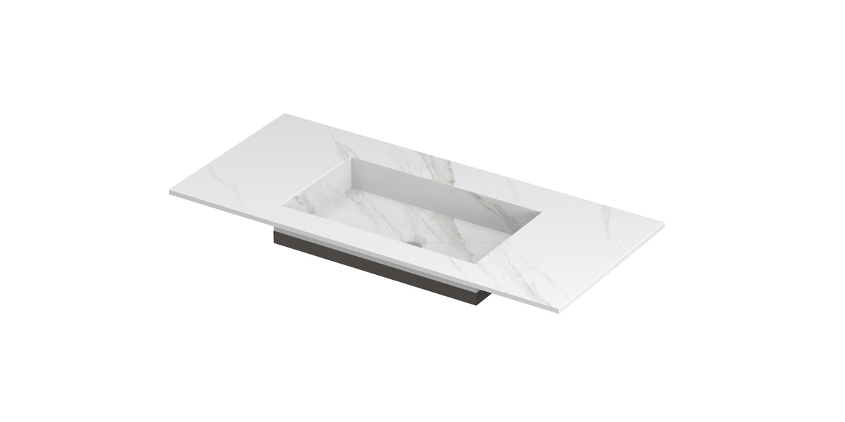 INK Post wast. keramische slab envelop bak midden zonder krgt. H10xB1000xD450 Calacatta mat / 210040