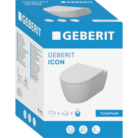 Geberit iCon Pack wand-wc diepspoel TurboFlush softclose Wit KeraTect 503.045.00.8