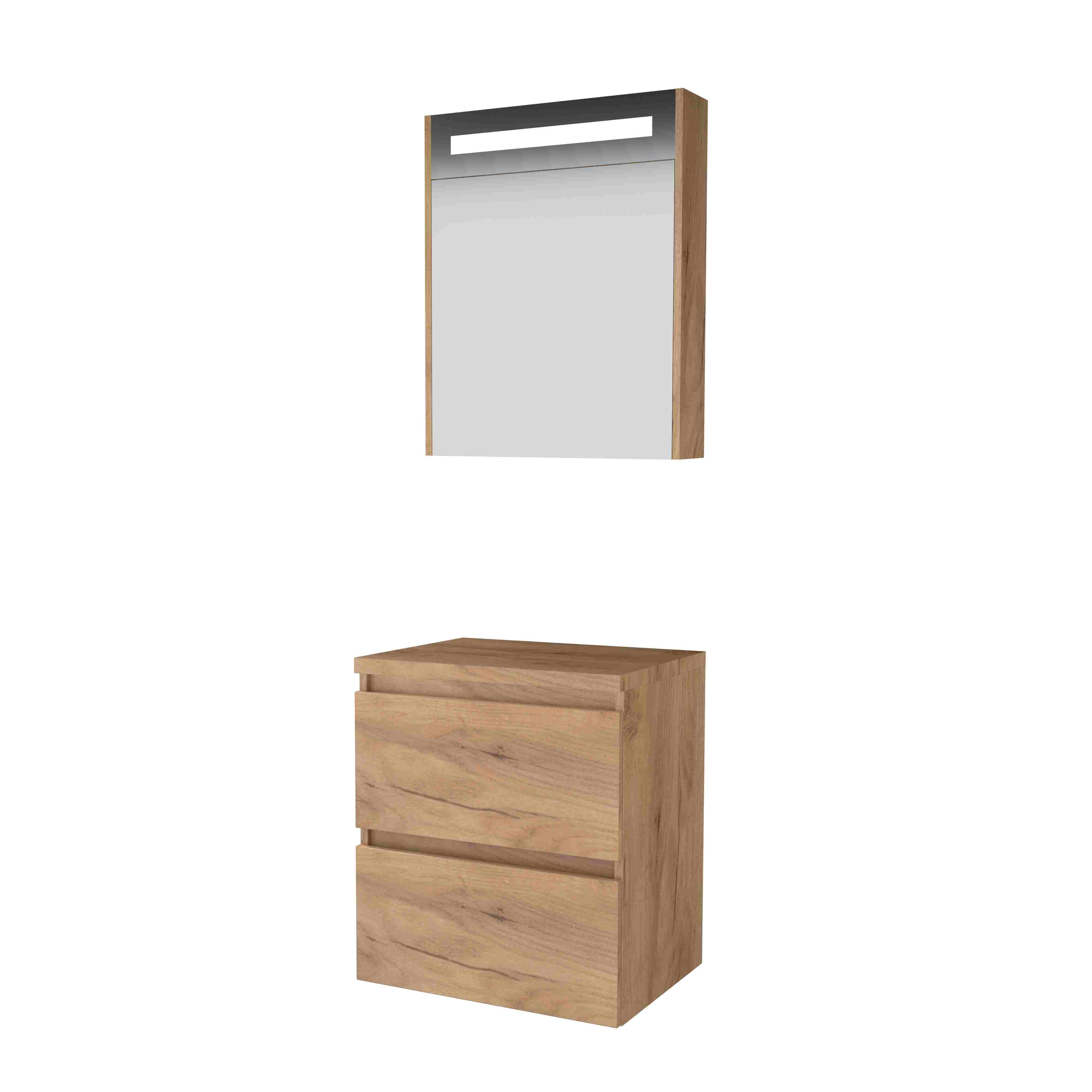 Basic Prem. 46 onderk. GL incl. 2 la + afdekplaat incl. sp.kast m. geint. Led B600xD460 Whisky Oak / 1813532