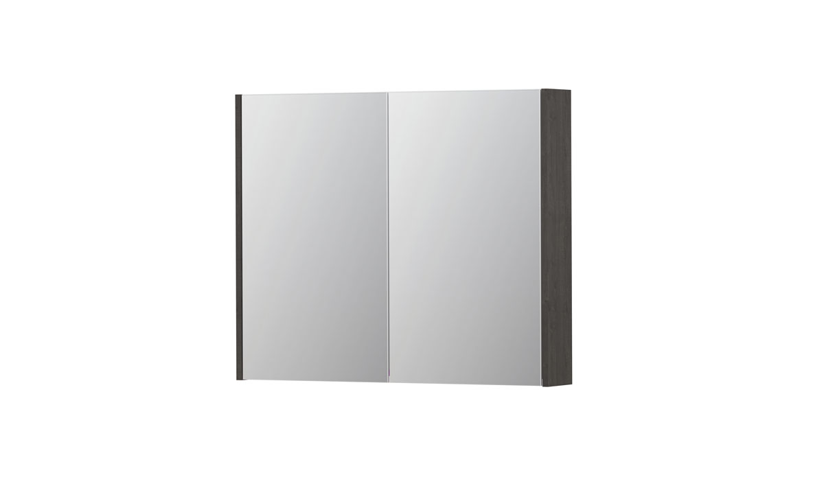 INK spiegelkast met 2 dubbelz. spiegeldeuren en stopc./schak. 1105262 Oer grijs H730xB900xD140