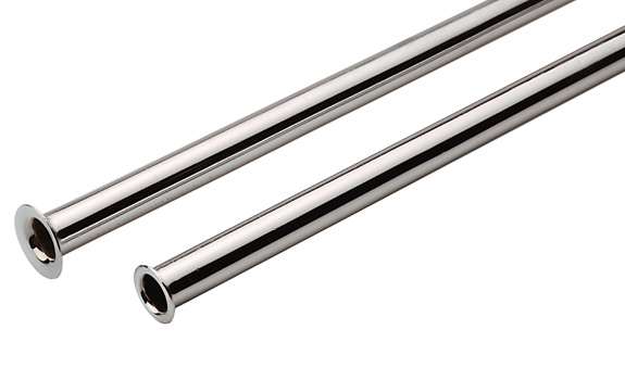 Chroom aansluitpijpje 10 mm lengte 300 mm met flens Schell