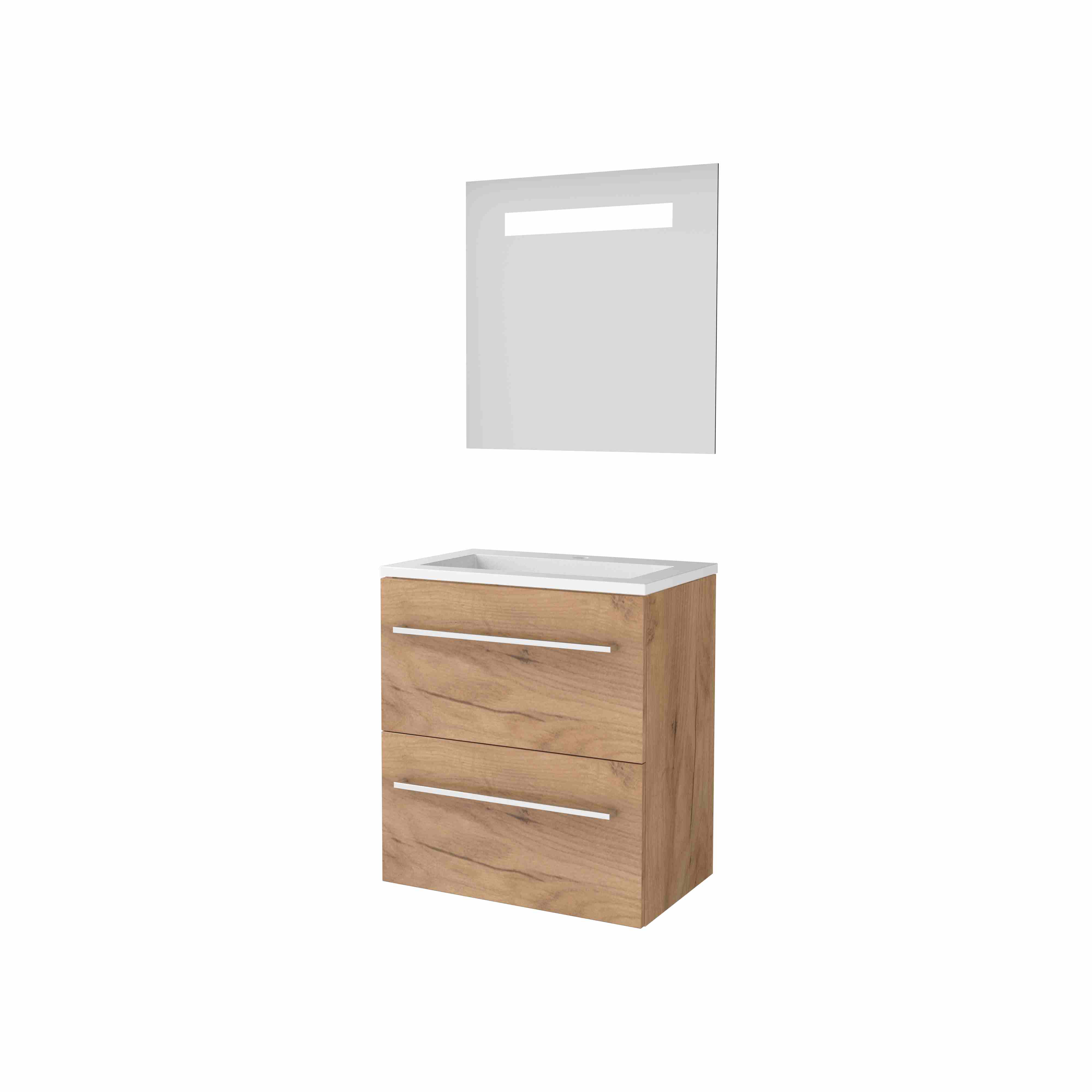 Basic Economic 39 set 60x39cm met gr. 2 la Acryl wast. 1 krgt. incl. spiegel m. verl. E39GR60A1WO Whisky Oak
