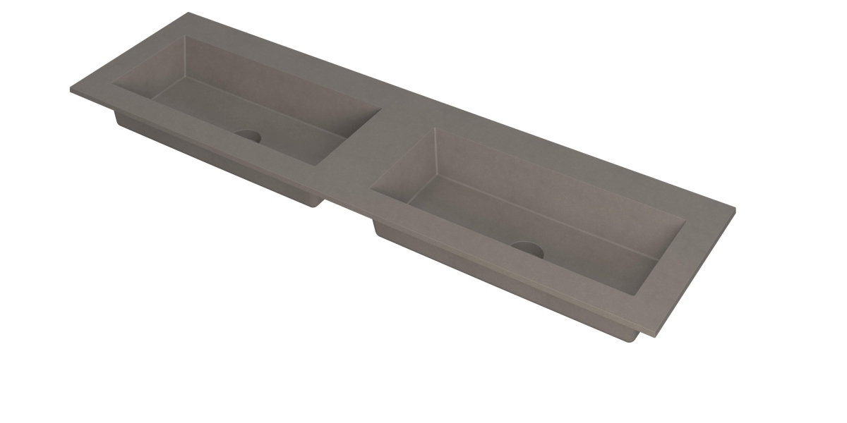 INK Kraft wastafel dubbele bak z. krgtn 3417372 Quartz beton H10xB1600xD450
