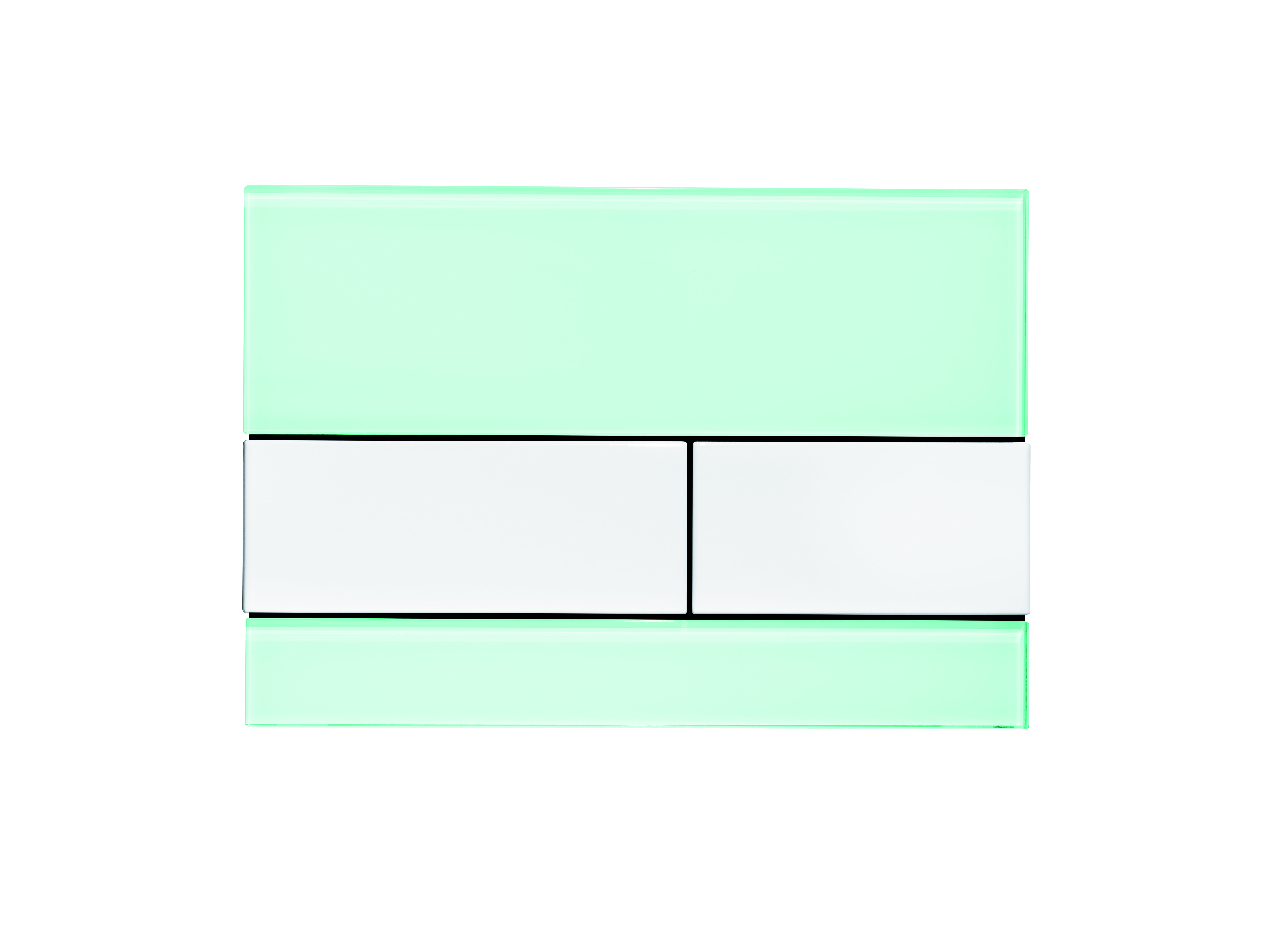 TECEsquare WC bedieningsplaat van glas duo glas groen toetsen wit 9240803