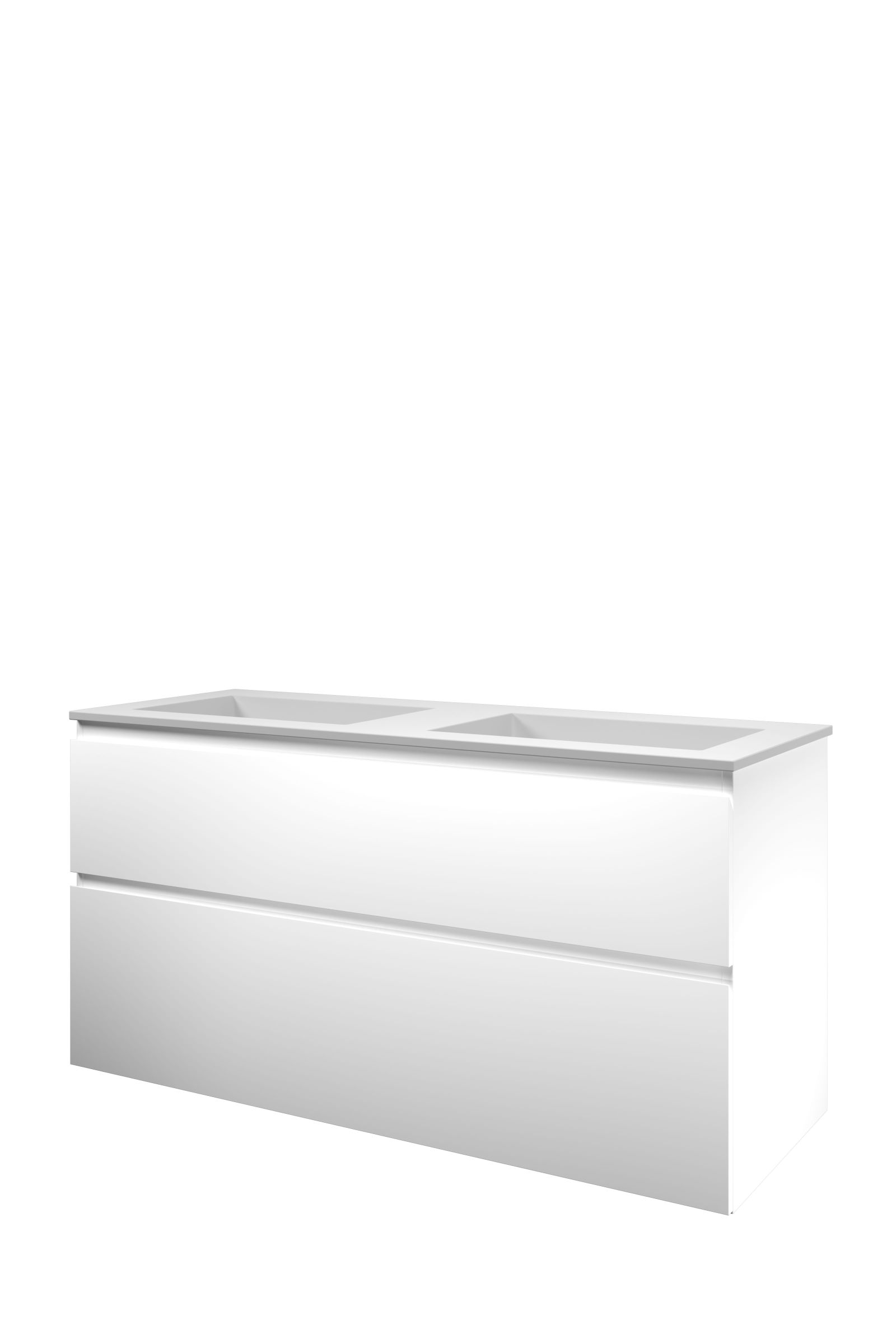Proline set polystone Elegant wast. z. krgt. en onderk. a-sym. AMWC120D0MW Mat wit/ Mat wit H620xB1200xD460