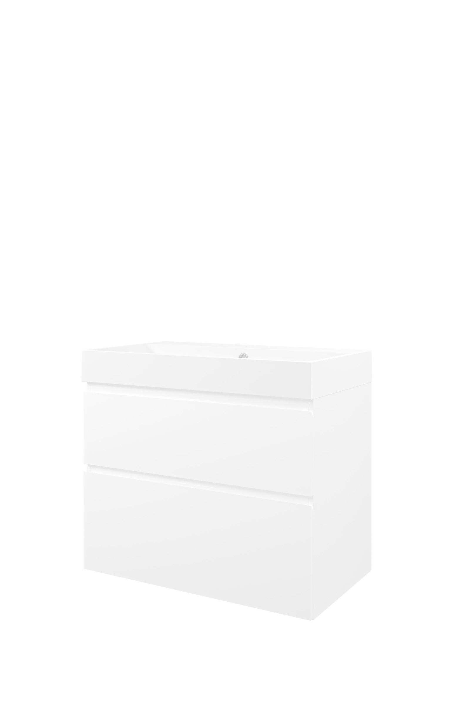 Proline set polystone Loft wast. met 1 krgt. en onderk. a-sym. 1817074 Glans wit/Mat wit H700xB800xD460