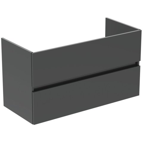 Tiempo wastafelmeubel 120x44 2 laden R0266TI Grijs Hoogglans