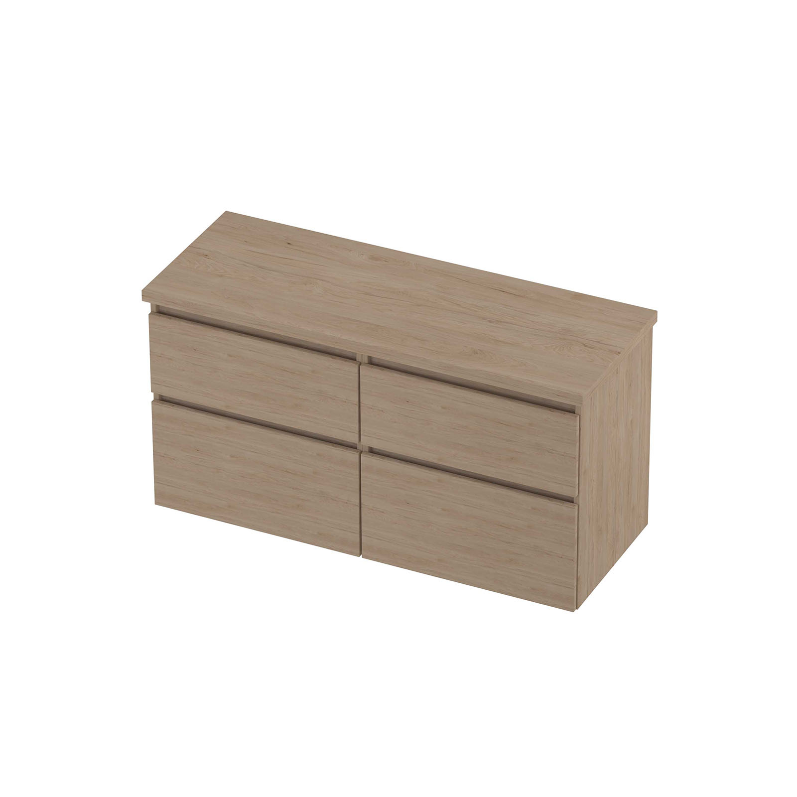 Proline set Top afdekplaat en onderk. 4 laden a-sym. DIOC2x60 Ideal oak H632xB1200xD460