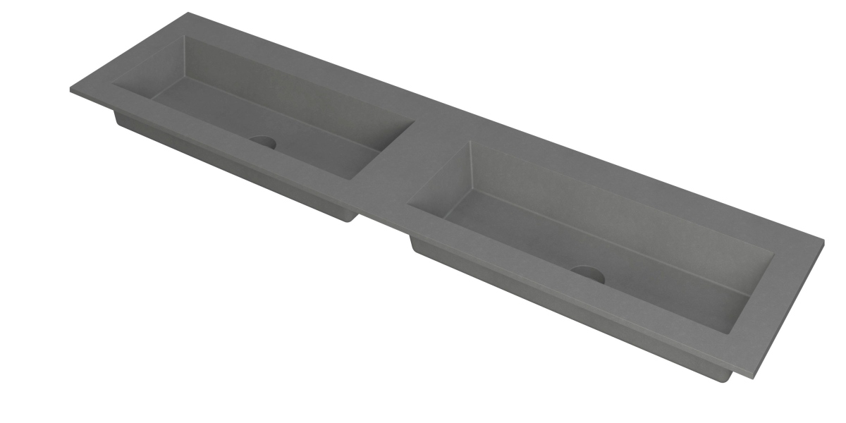 INK Kraft wastafel dubbele bak z. krgtn 3417394 Quartz grijs H10xB1800xD450